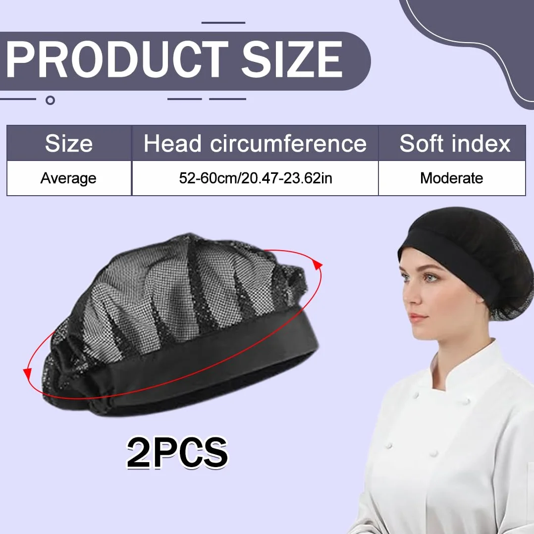 Cappelli da cuoco monouso 2 pezzi regolabile con retina per capelli riutilizzabile