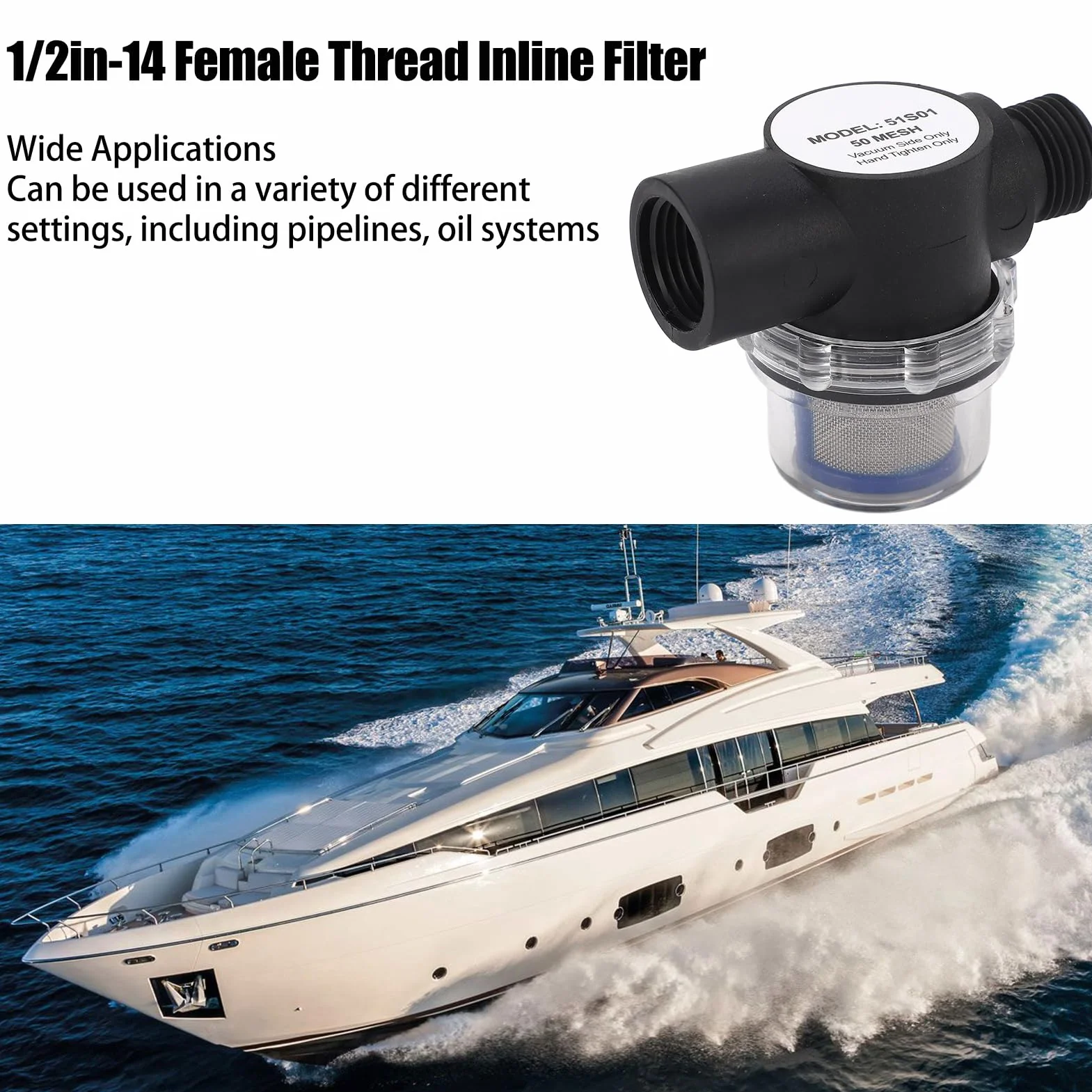 Filtro in linea filettatura interna 1/2 pollice 14 pompe acqua plastica tubazioni