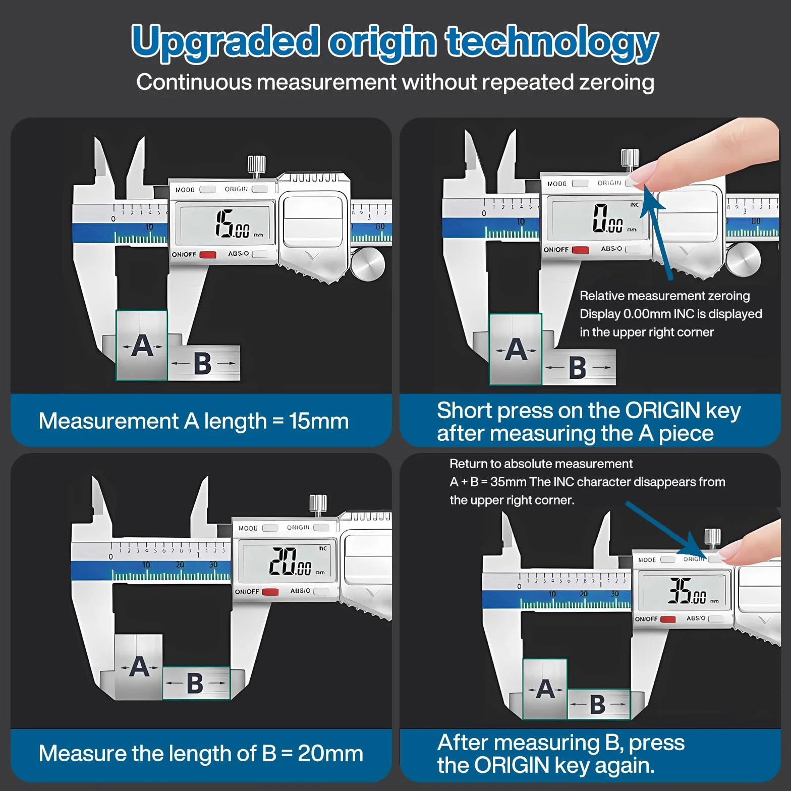 Calibro Digitale IP54 Impermeabile 150mm 6 Pollice Acciaio Micrometro Professionale