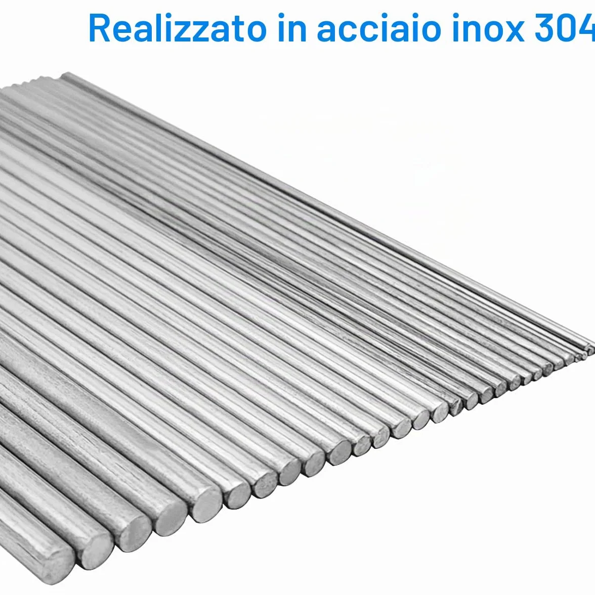 Aste Rotonde Acciaio Inox 304, 6 Misure 1-4 mm x 100 mm, Asta Rotonda in Acciaio Inossidabile