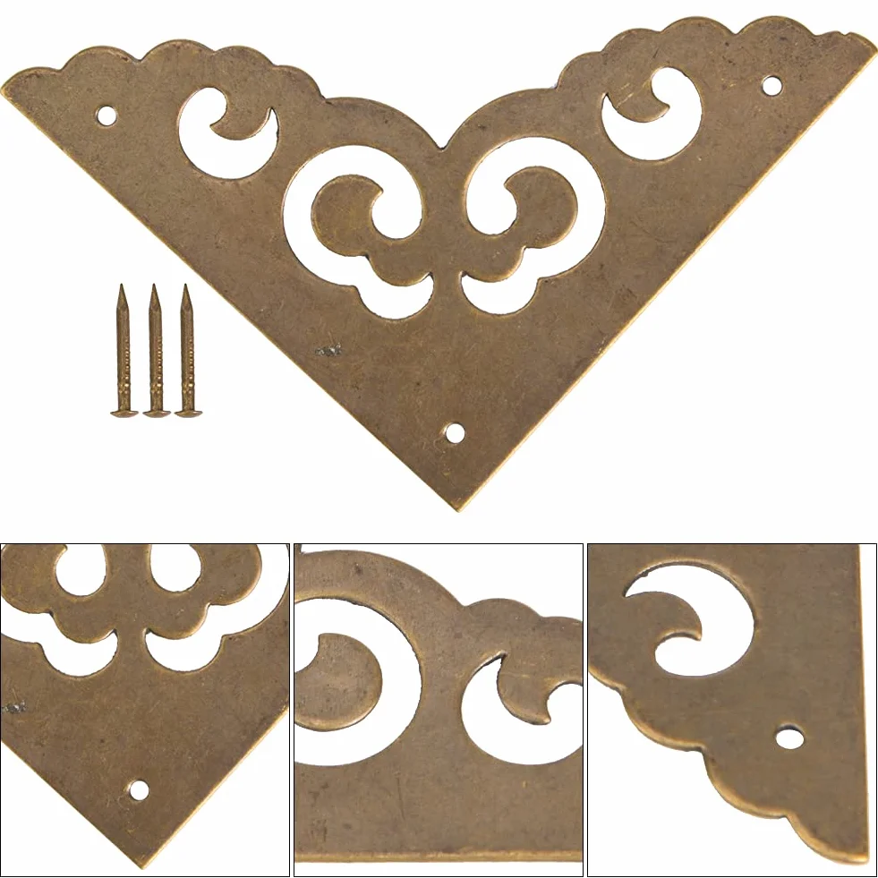Angoli del petto in ottone, paraspigoli, per la decorazione di mobili(Bronzo)