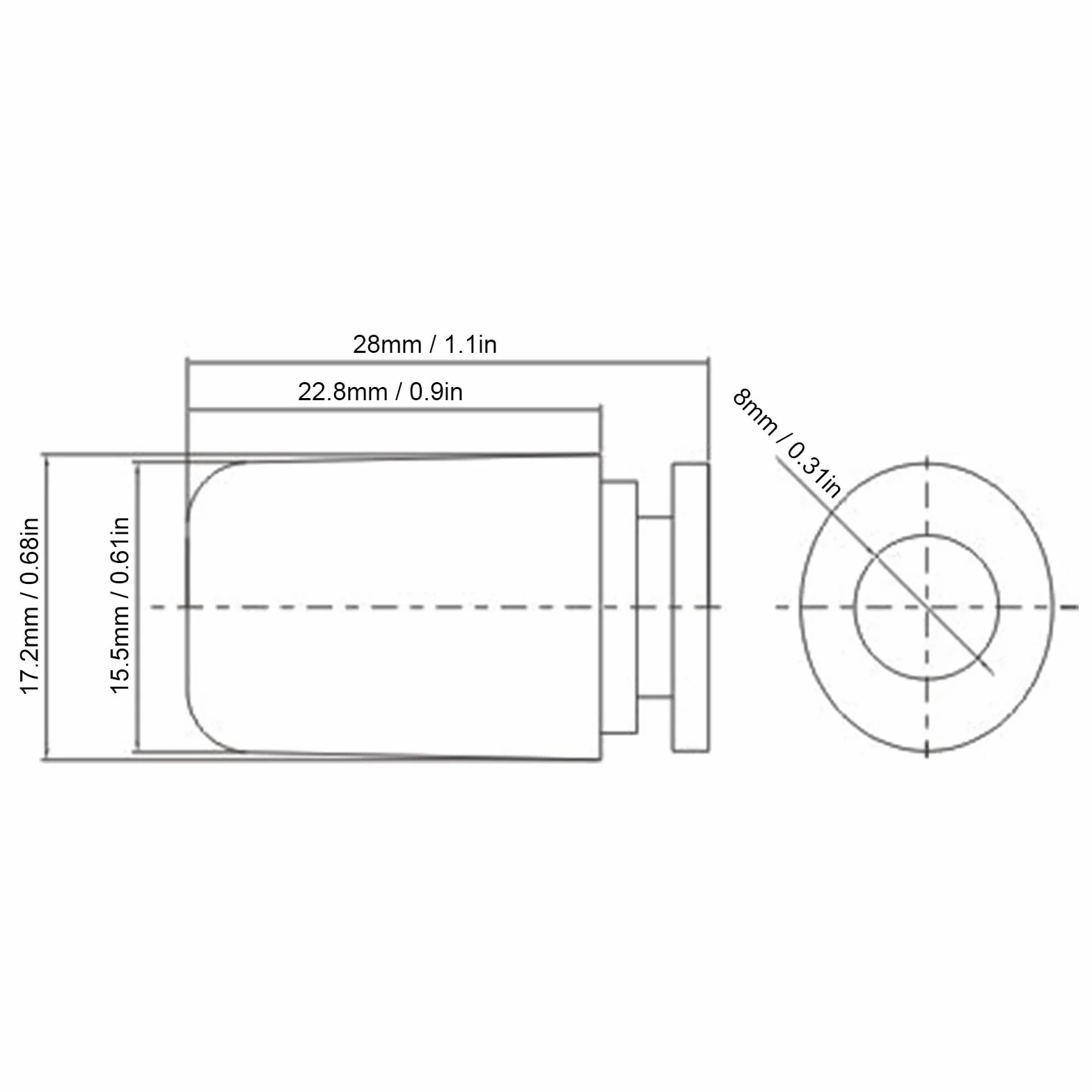 DEWIN Silenziatore Pneumatico Scarico 4 Pezzi Filettatura Esterna PSF-8