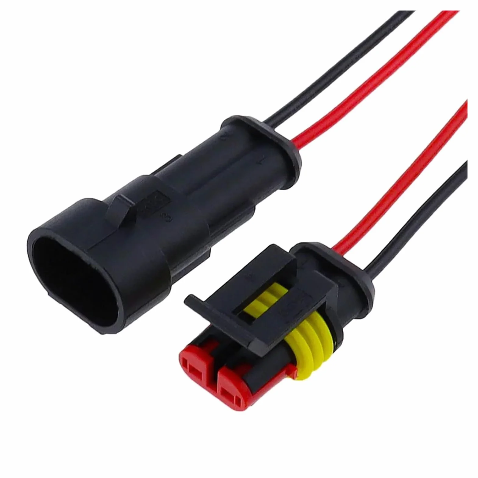 MIUYTRN Set di connettori for cavi elettrici impermeabili sigillati a 2 pin, connettori automatici con cavo cuicui(1PCS Female)