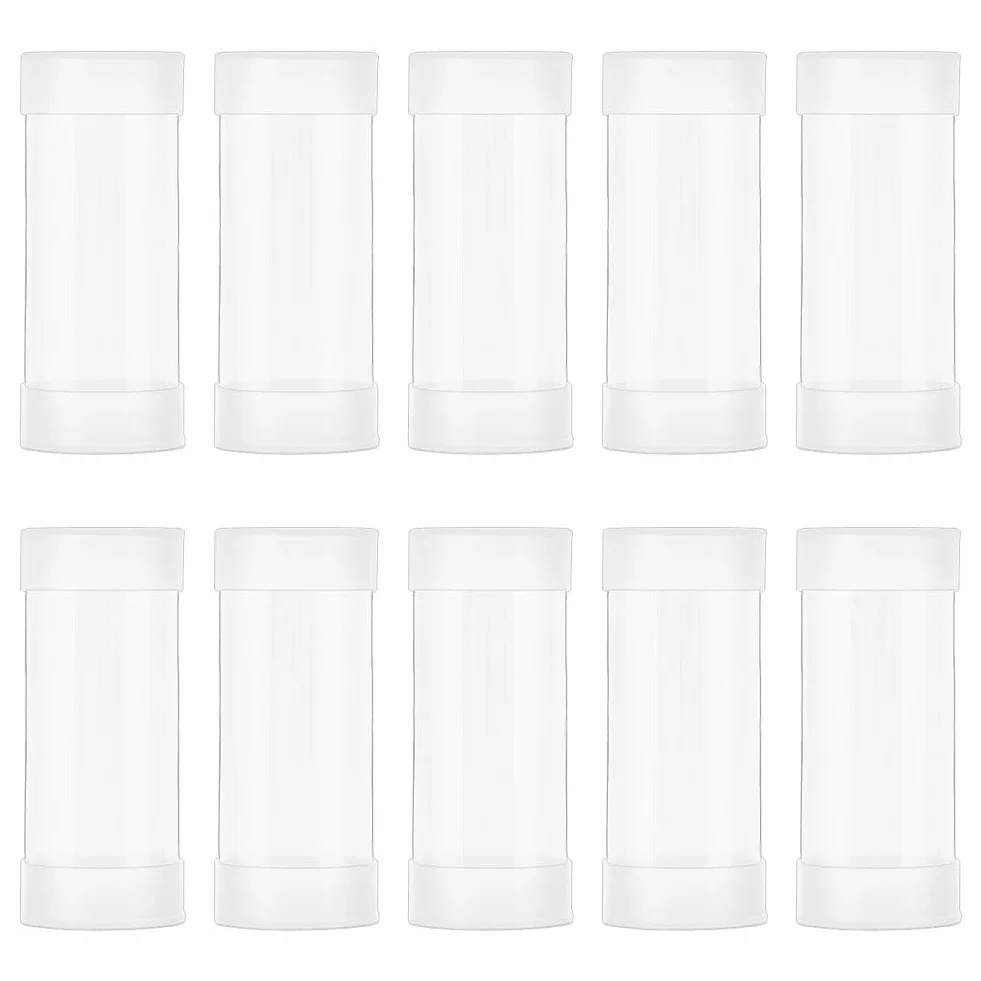 OLYCRAFT 10 Set Tubi di Plastica Trasparenti 40x103mm con Coperchio per Perline Sali da Bagno