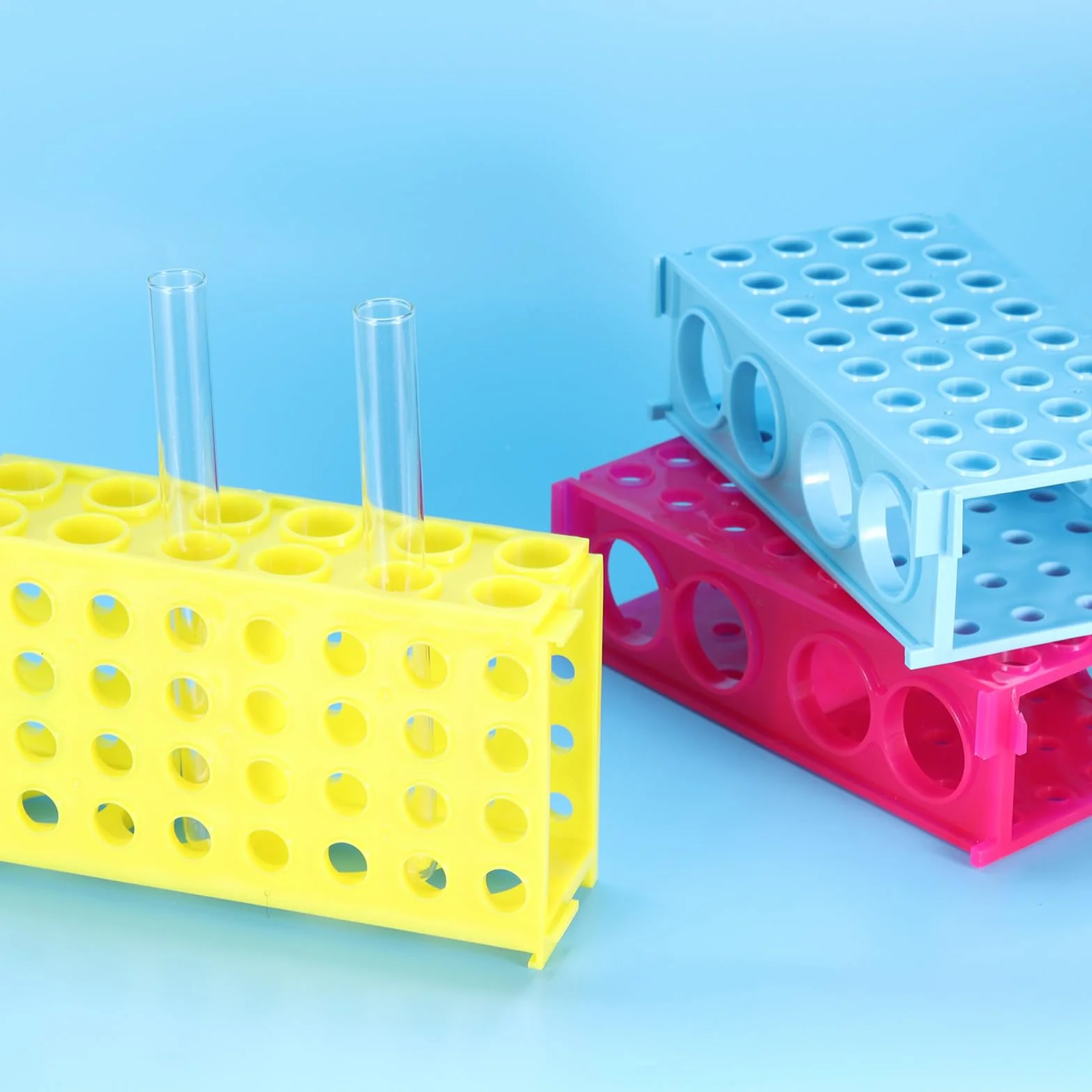 PATIKIL Porta Provette Da 80 Pozzi 1 Pezzo Porta Flaconi A Quattro Pannelli Supporto Per Provette Da Centrifuga Per Microprovette 0.5/1.5/2/10/15/50ml Verde