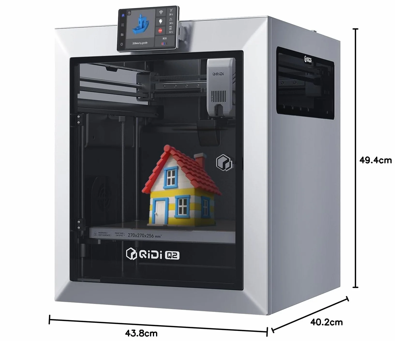 QIDI Q2 Stampanti 3D, Stampante FDM Chiusa, 65°C Riscaldamento della Camera, 600 mm/s, 3 in 1 Filtraggio, AI Fotocamera, Auto-calibrazione & Auto-livellamento, Volume di Costruzione 270x270x256mm