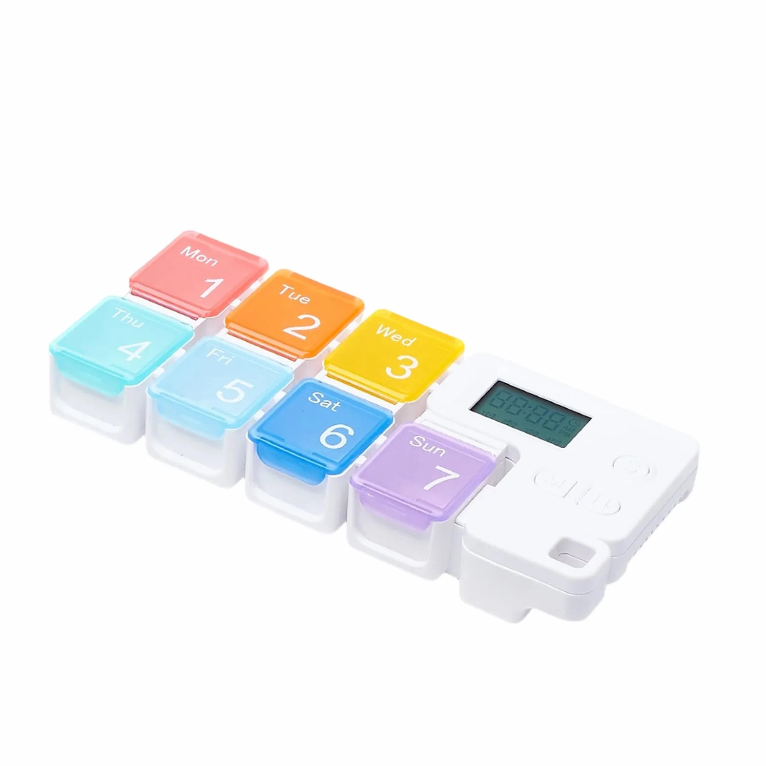 Portapillole Promemoria Intelligente Multi Scomparto 7 Giorni Case Portatile per Dispensatore di Pillole Giornaliero