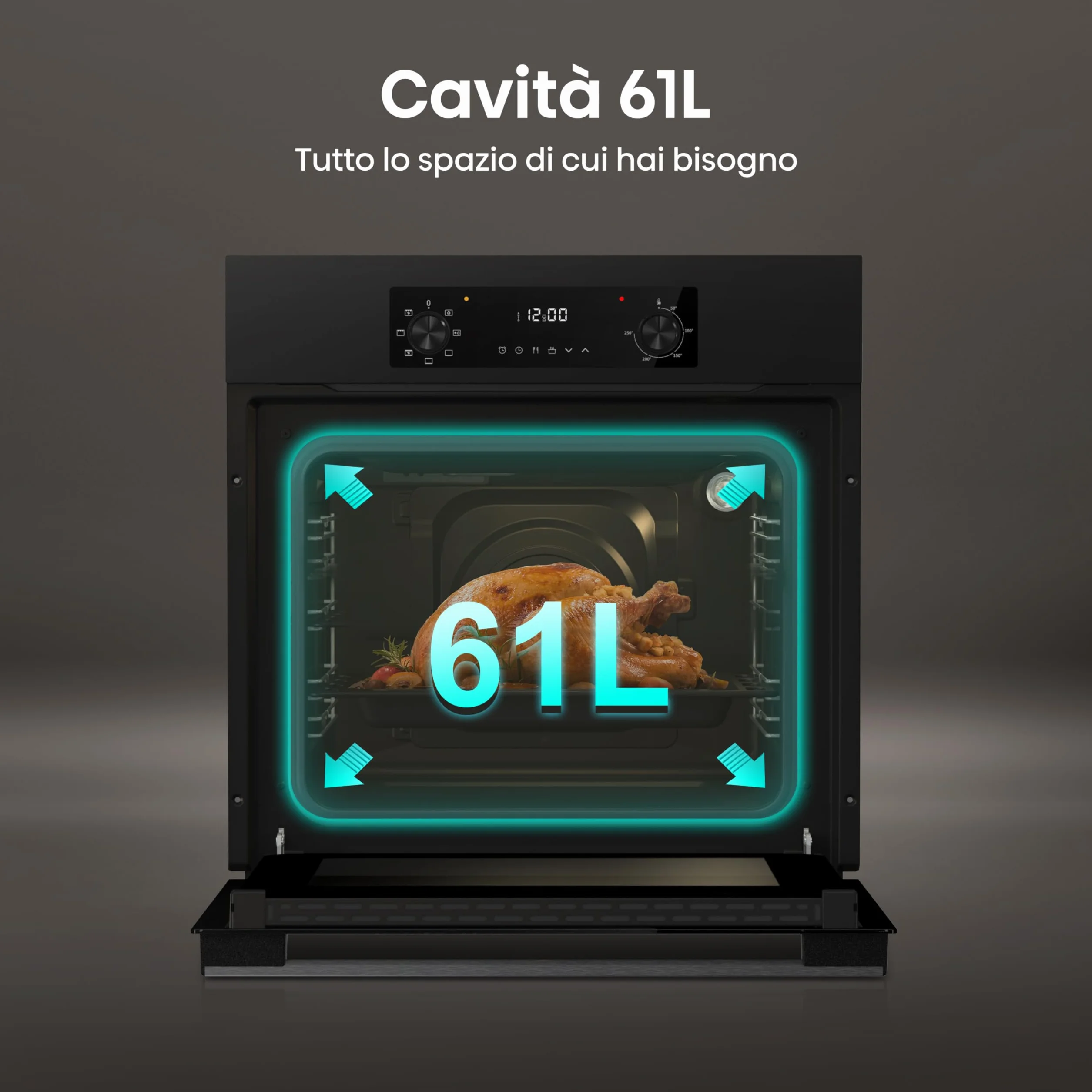 Hisense BI62220AB Forno Multifunzione 61L 7 Funzioni Even Bake AquaClean Classe A Nero