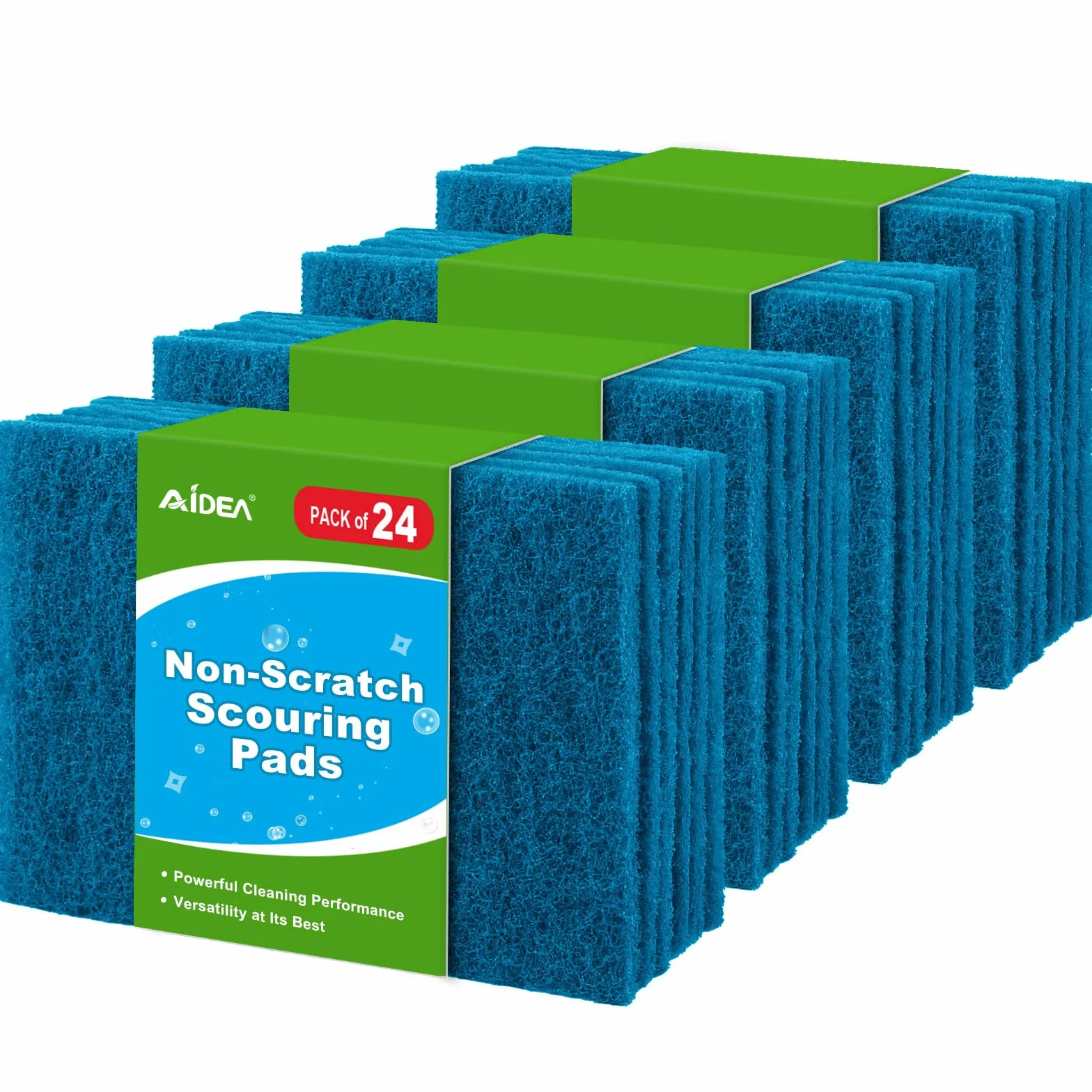 AIDEA Set di 24 tamponi riutilizzabili anti-graffio per la casa e la cucina, tamponi multiuso per la pulizia, 14 x 8,9 cm