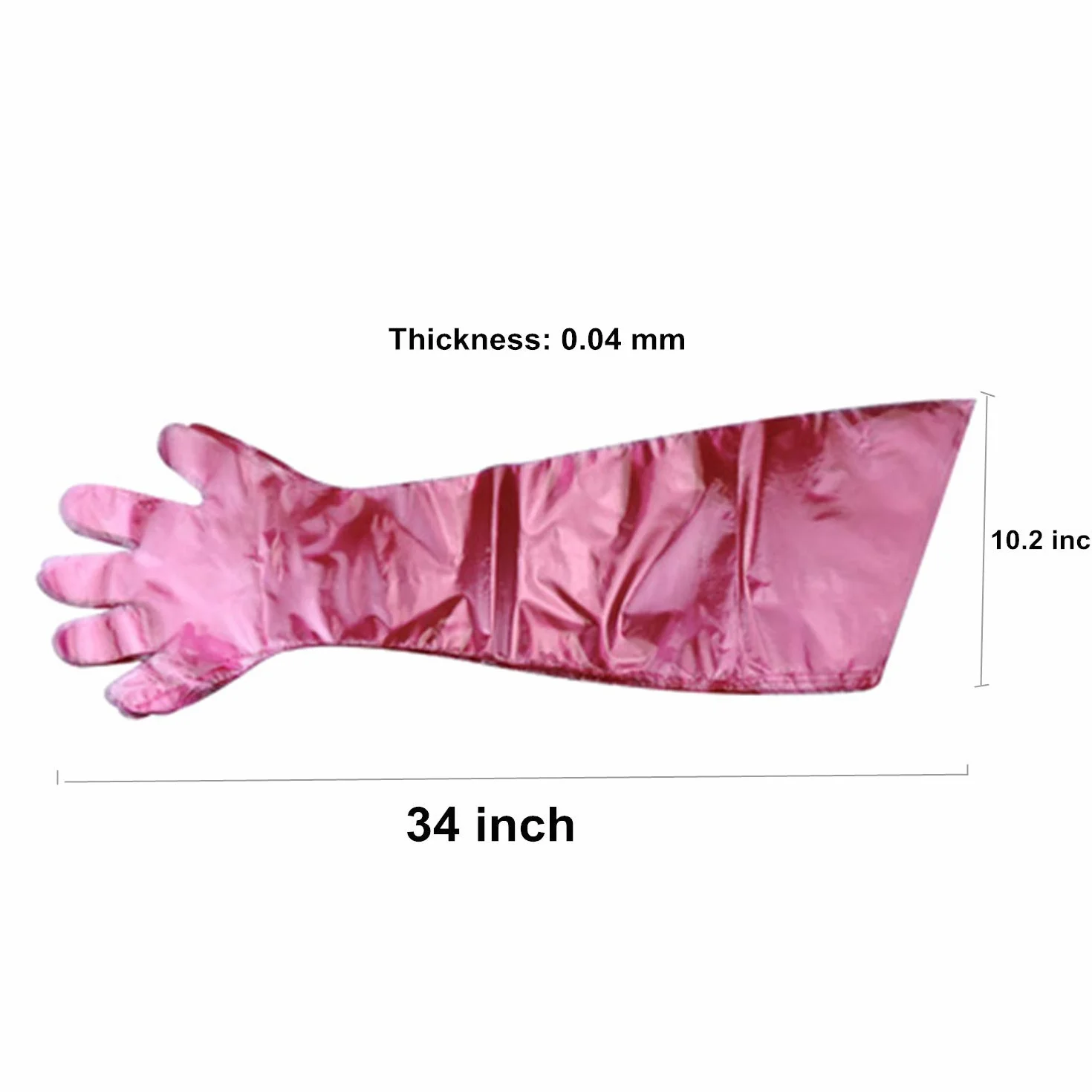 YouU Guanti Monouso a Braccio Lungo 85 cm per Esame Veterinario Rosa 10 Pezzi