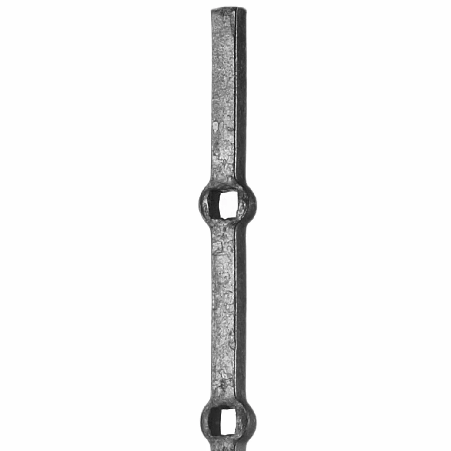 Barra forata in ferro battuto h. 2000 mm sezione 12x12 mm foro 12x12 mm 16 fori interasse 120 mm 1 pezzo Made in Italy