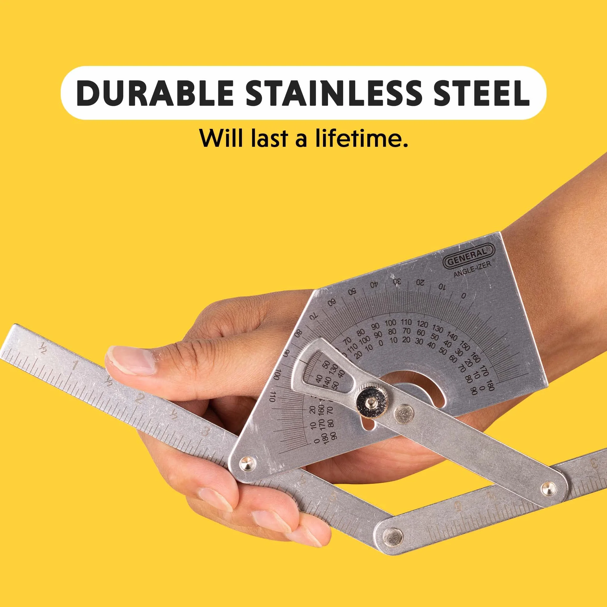 General Tools Goniometro e cercatore angolare #39, acciaio inox, 0°-180°