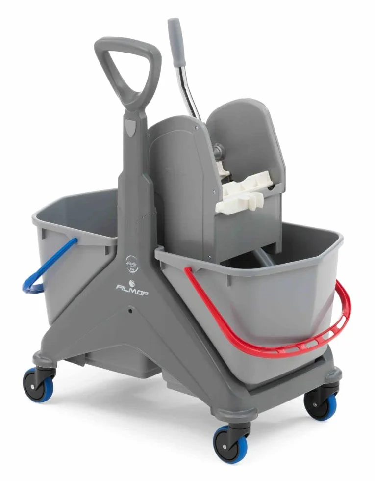 Carrello lavapavimenti Filmop OneFred 2 secchi lt.25 strizzatore professionale ideale pulizie grandi ambienti.
