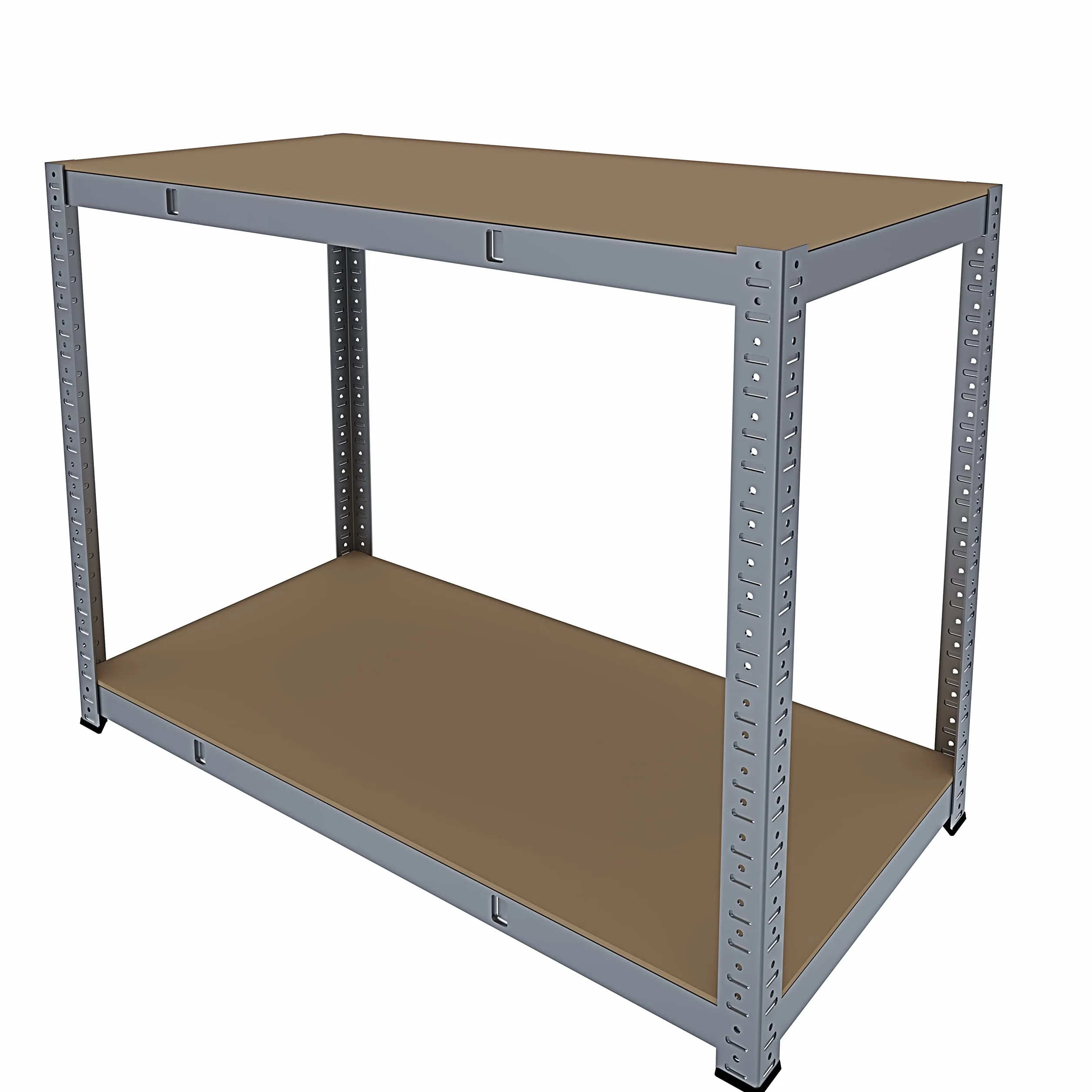 Banco Tavolo Da Lavoro Senza Bulloni In Acciaio Metallo e MDF Portata Fino a 600 Kg Con 2 Ripiani Regolabili Ideale Per Garage Officina Cantina Capannone Magazzino Design Modulare 87 x 120 x 60 cm