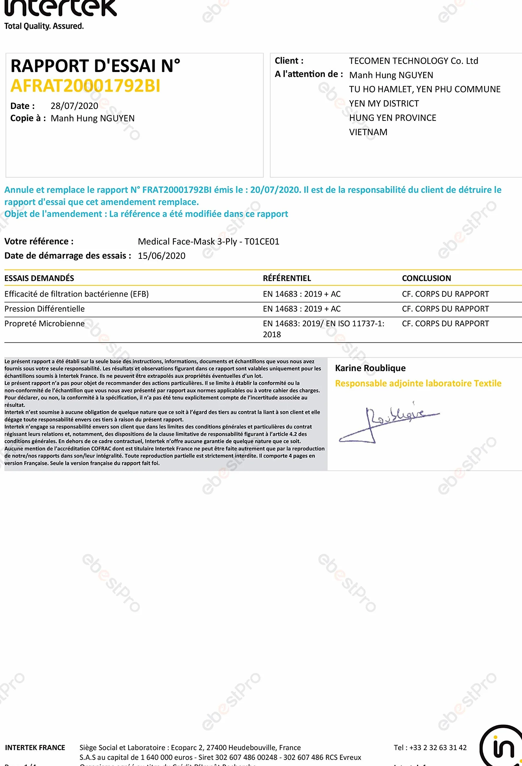 Mascherine Chirurgiche TIPO I MEDICO 3 STRATI BFE ≥95% CE EN 14683 2019 pacco 50