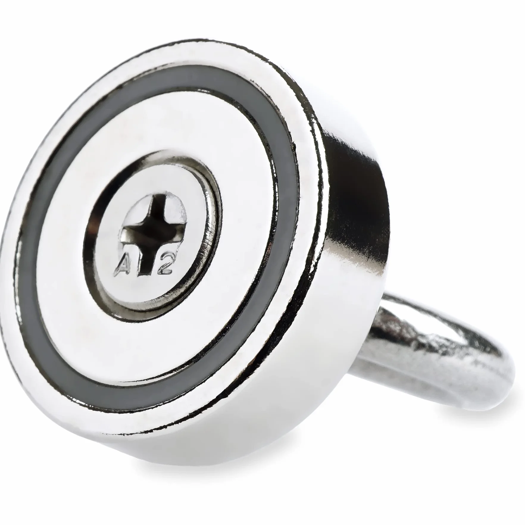 SENSEI 3 magneti estremamente forti – 20 kg di portata, magneti al neodimio con occhiello in acciaio – Ø 25 mm, gancio magnetico con manico per viti e tenuta sicura