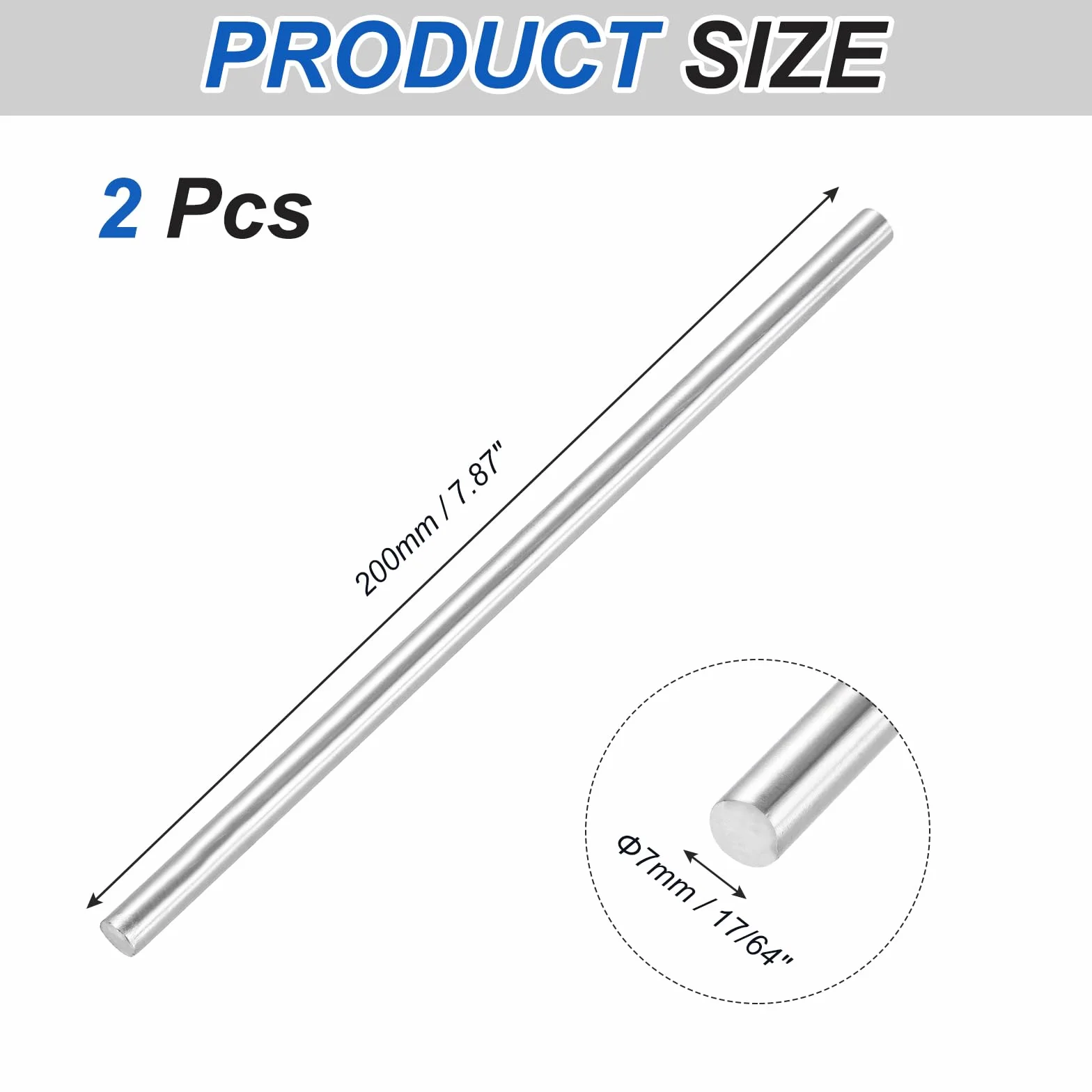 Barra Rotonda Acciaio Inox 316 7mm 200mm Confezione Da 2