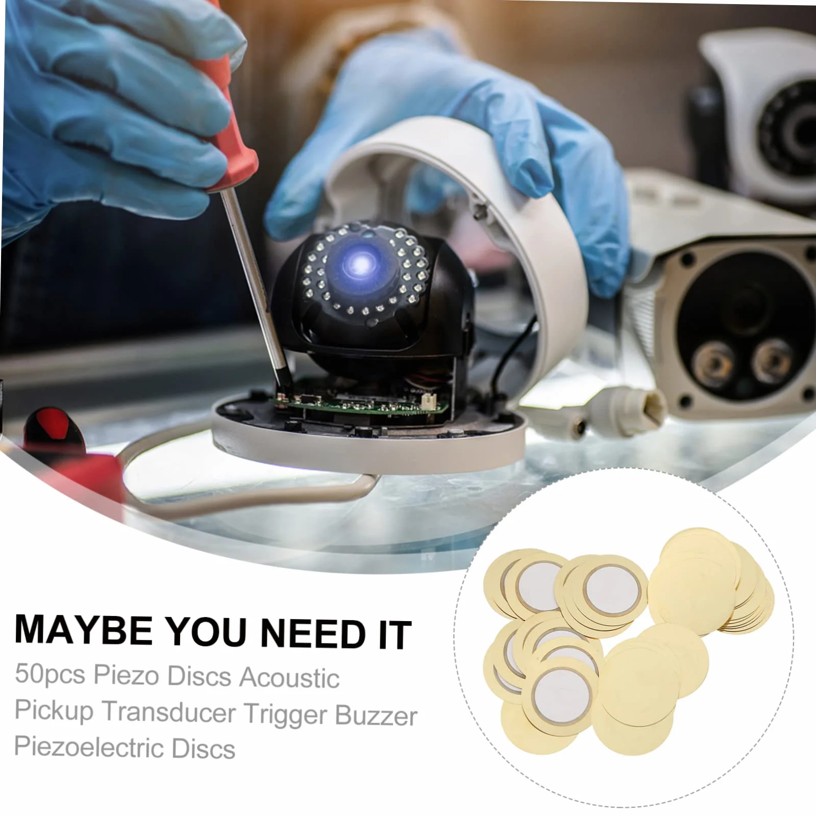 Abaodam Piezo Buzzer Disc 150 Pz Cicalino Da 27 Mm Piezoelettrico Trasduttore Pickup Acustico Elettrodomestici Cicalino Acustico Di Innesco Guarnizione Pellicola Cicalino Rame