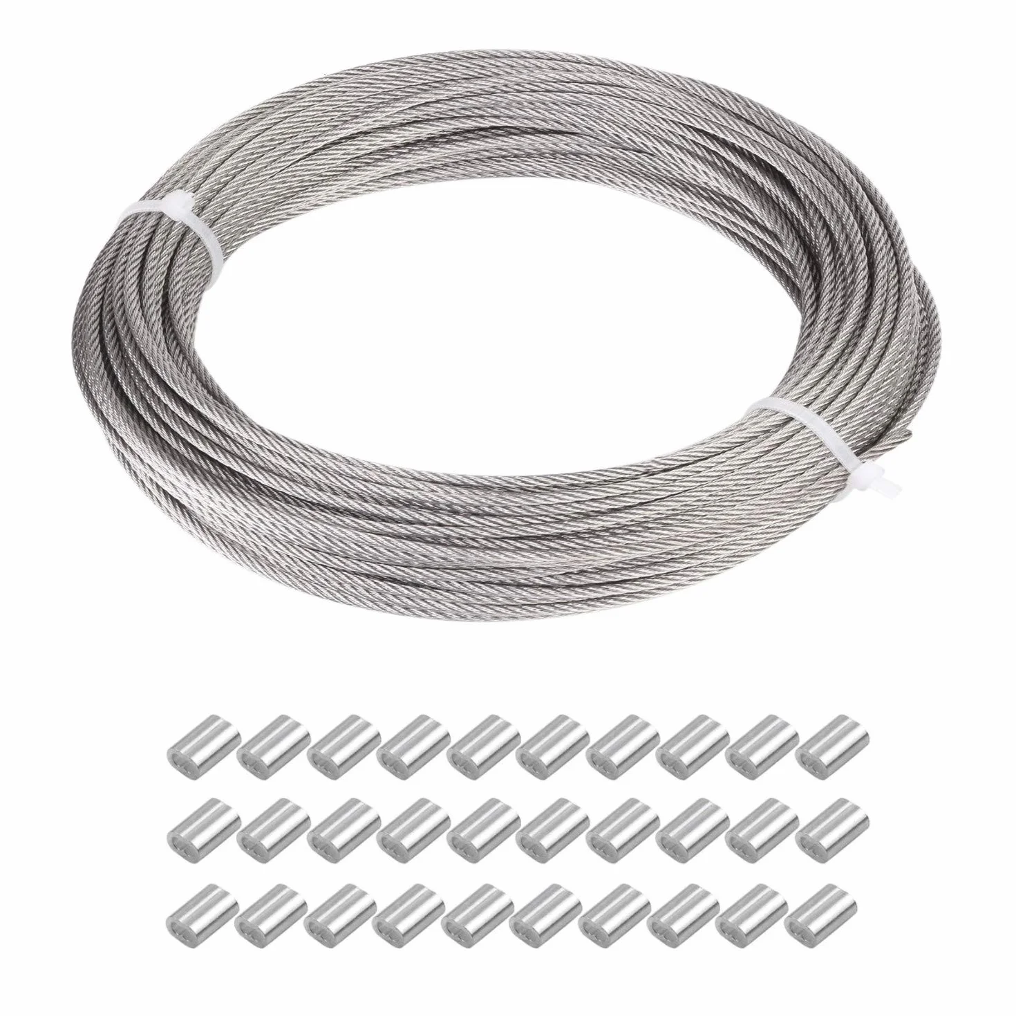 Cavo in acciaio inossidabile rivestito in plastica 2mm x 30m con manicotti a crimpare