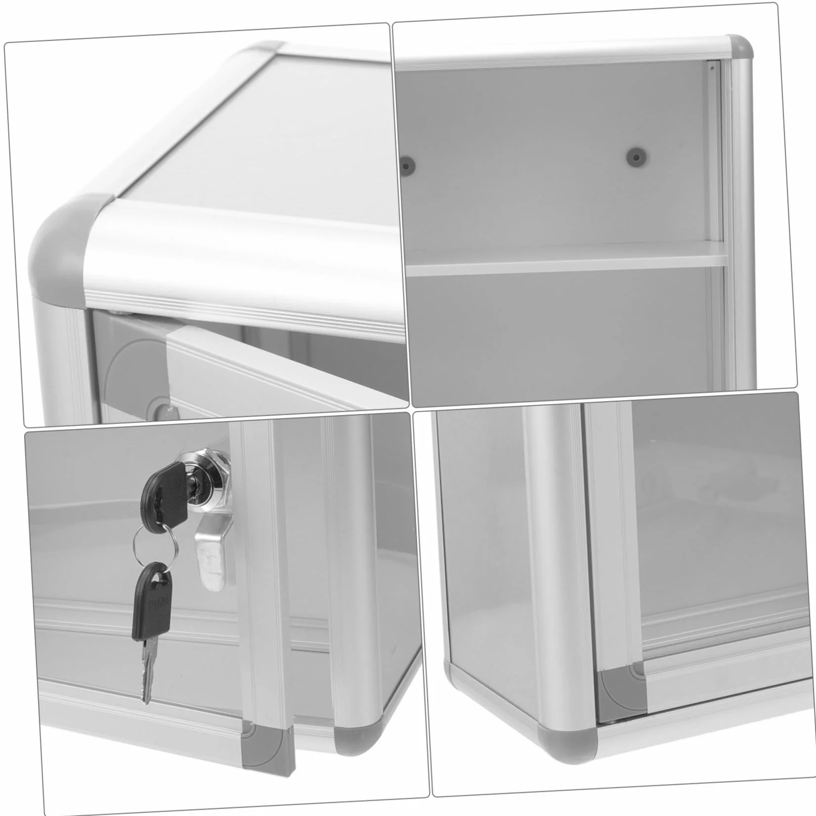 Pronto in Alluminio Serratura Medico Scatola Organizer per Medicinali 3 Ripiani Capacità Stoccaggio per Uso