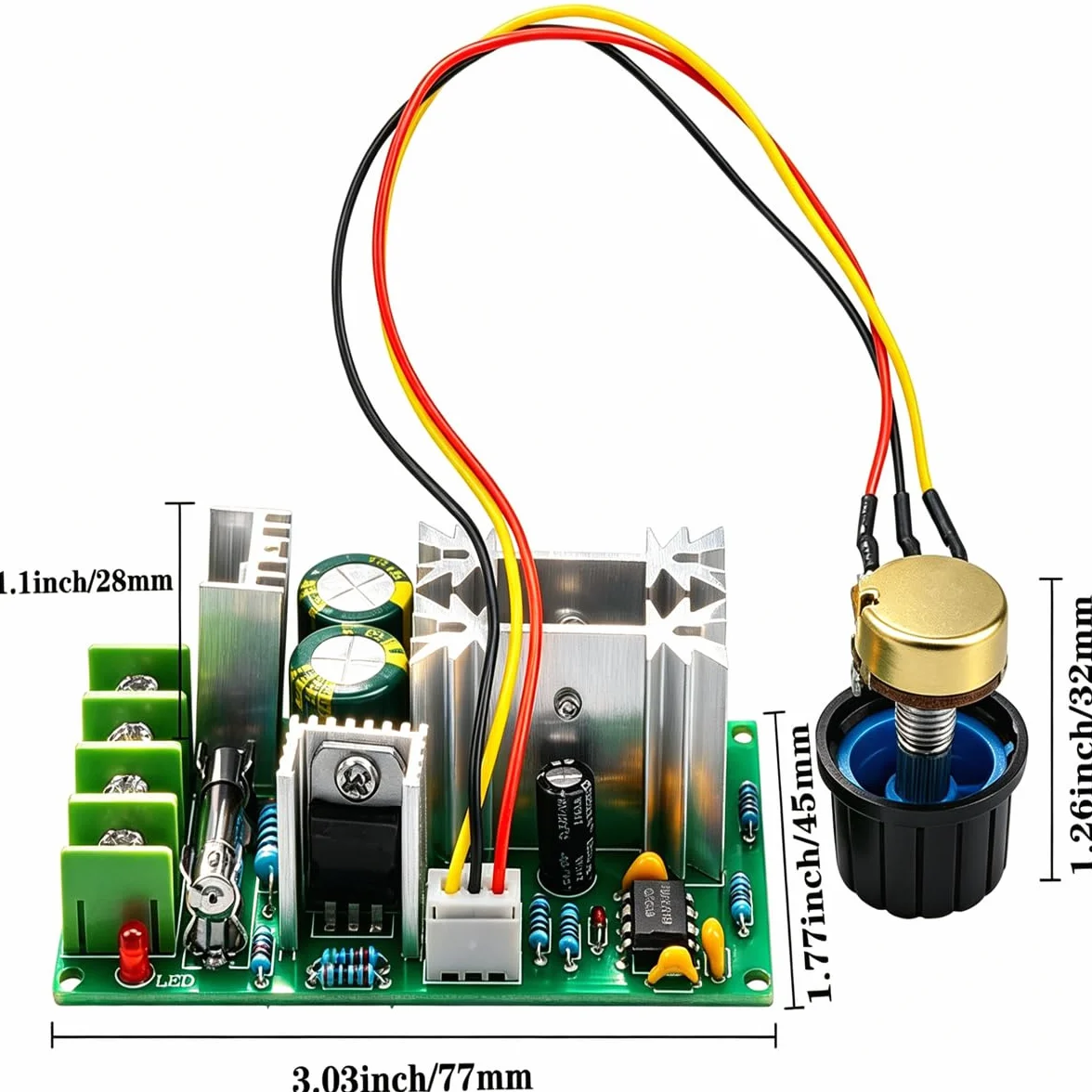 Gebildet DC Motor Controller Assembly 12V 24V 36V 48V/20A Modulo di Azionamento ad Alta Potenza Velocità Regolabile PWM Regolatore Elettronico Interruttore di Regolazione Dimmer LED Ultra Piccolo