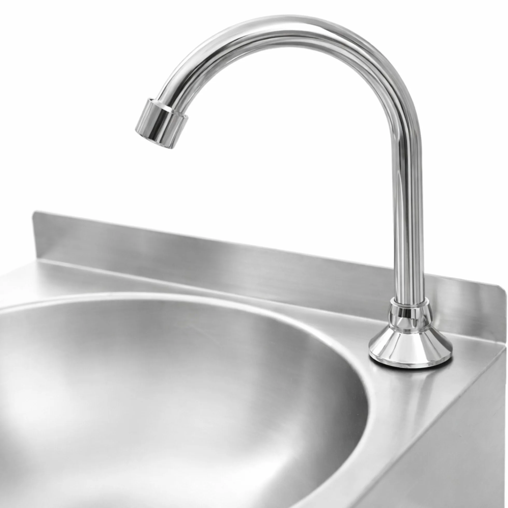Mahlzeit Lavandino in acciaio inox con azionamento a ginocchio | Lavello per ristoranti, lavandino industriale, lavandino a parete per la ristorazione | Lavandino industriale a parete, lavello in
