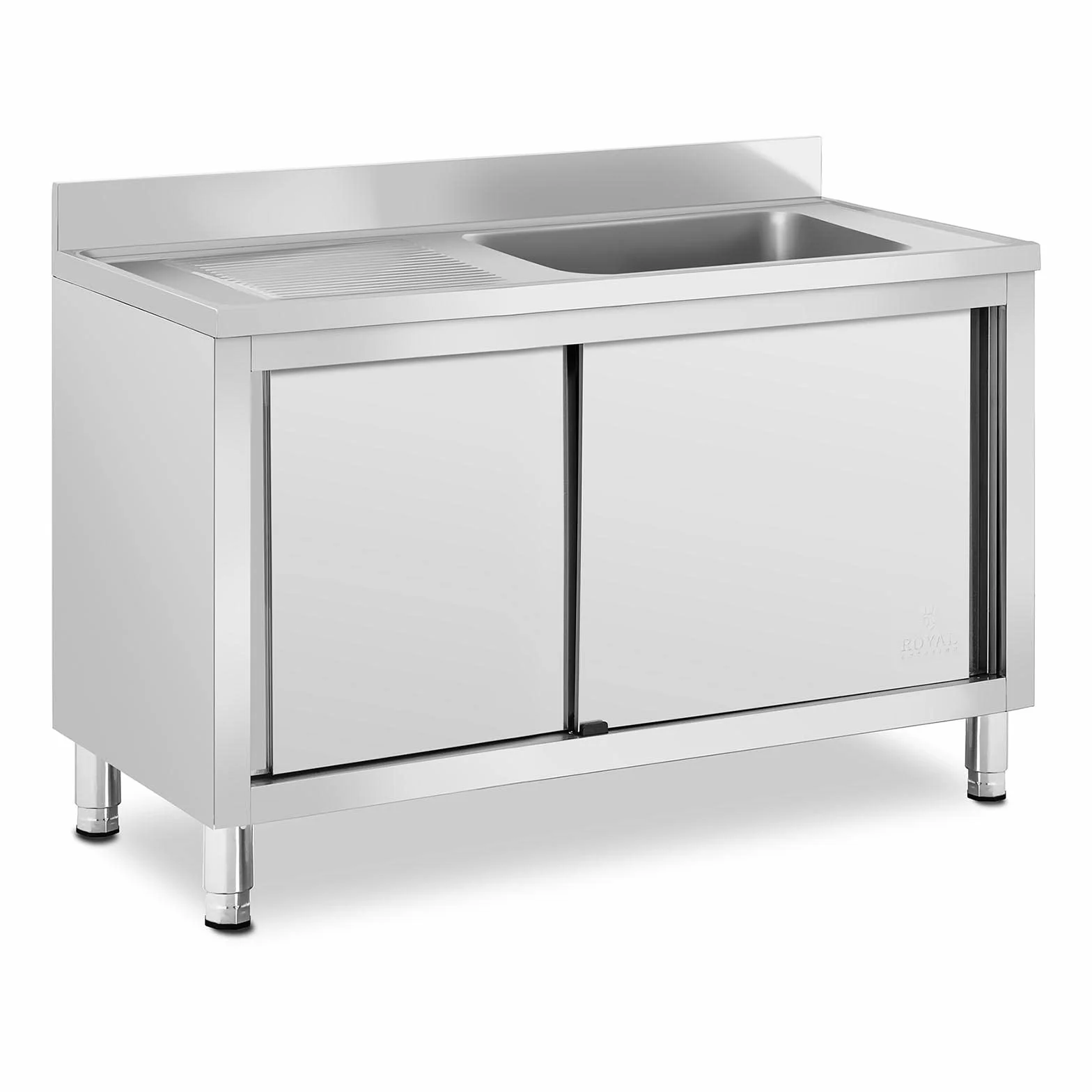Royal Catering Lavello da Cucina in Acciaio Inox Lavello Armadiato RC-IKS07 (500 x 400 x 260 mm, Acciaio Inox, Alzatina 100 mm)