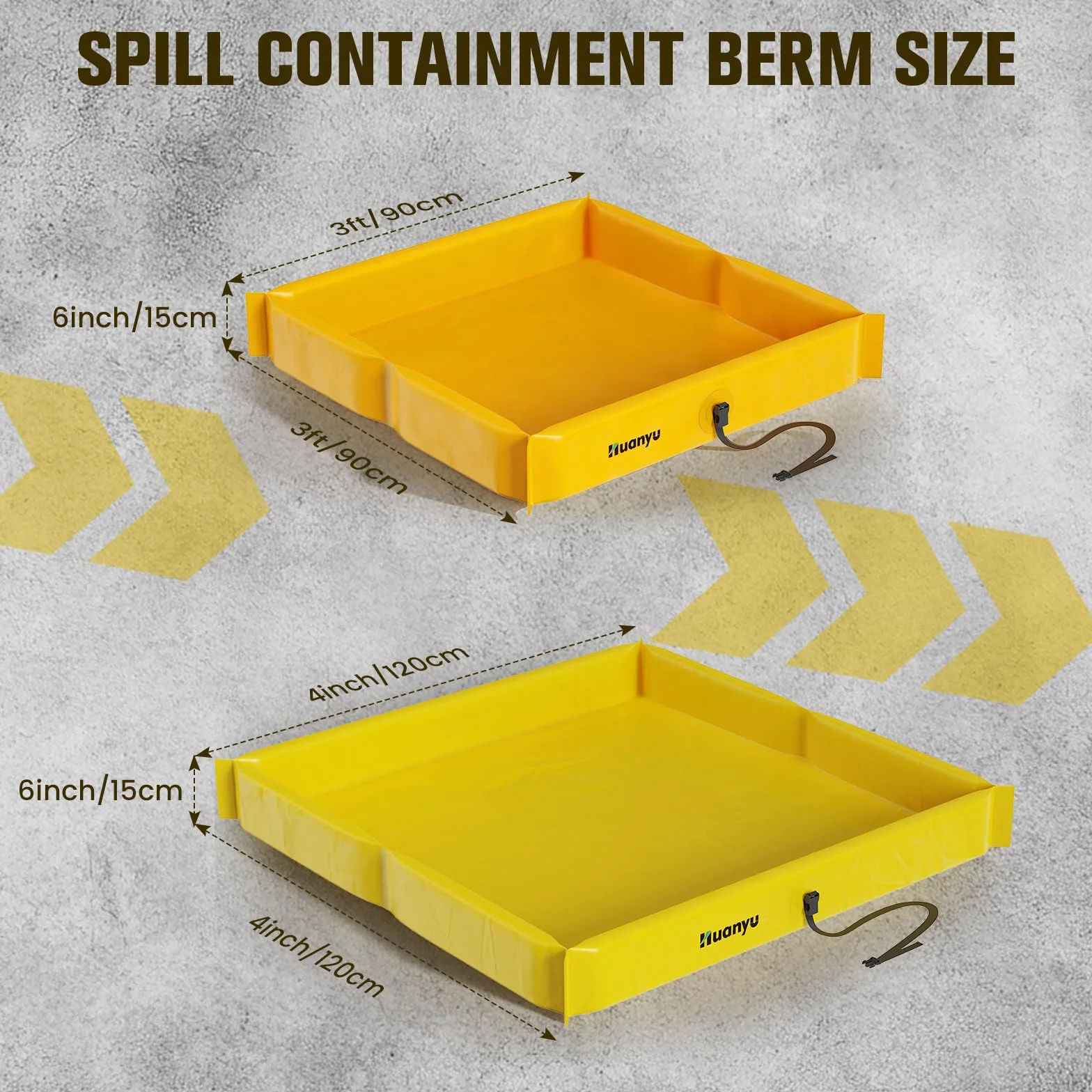 Huanyu Berm di contenimento portatile 120x120cm Piattaforma secondaria a tenuta stagna per industria petrolifera