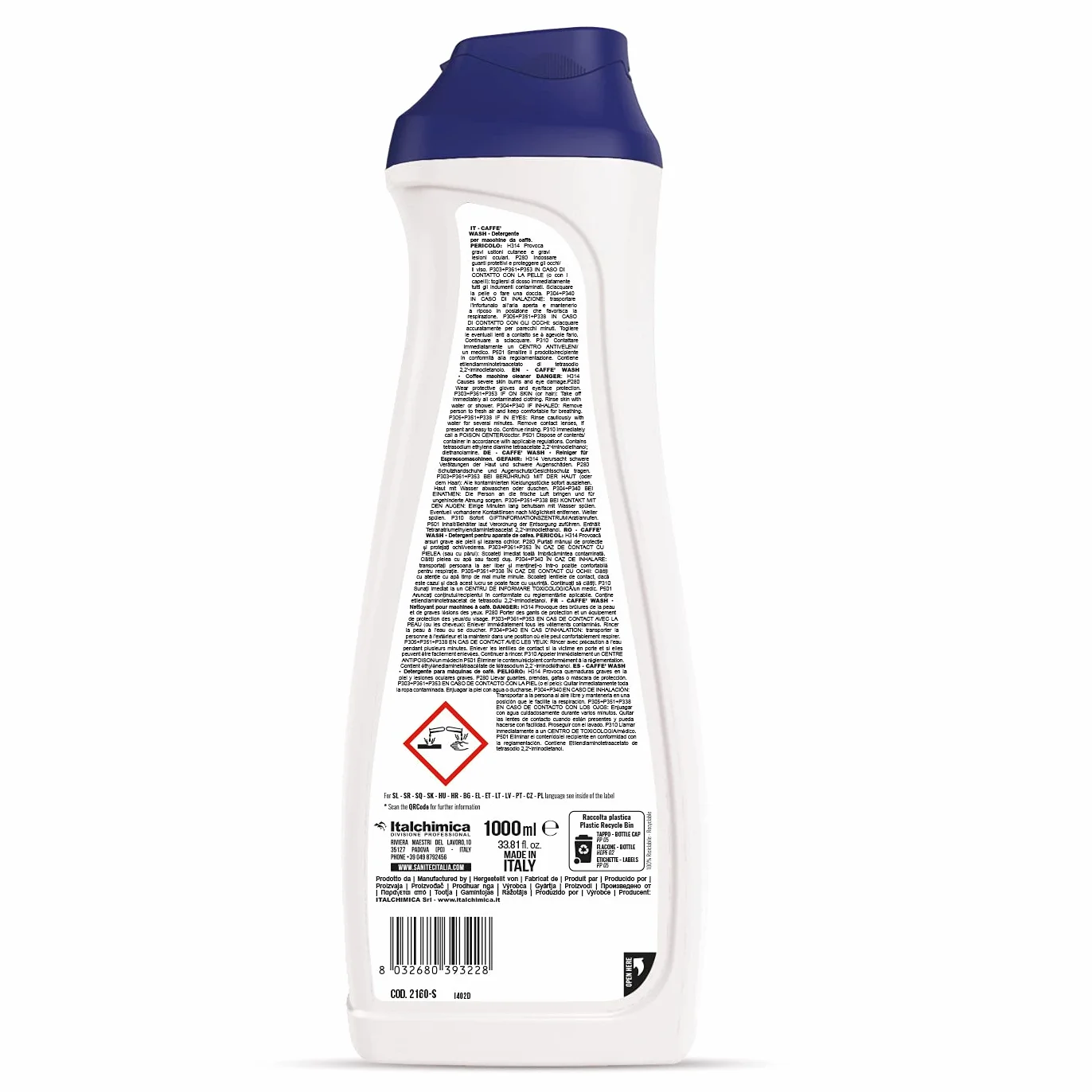 Sanitec Caffè Wash, Detergente Alcalino per Macchine da Caffè Professionali, 1000 ml