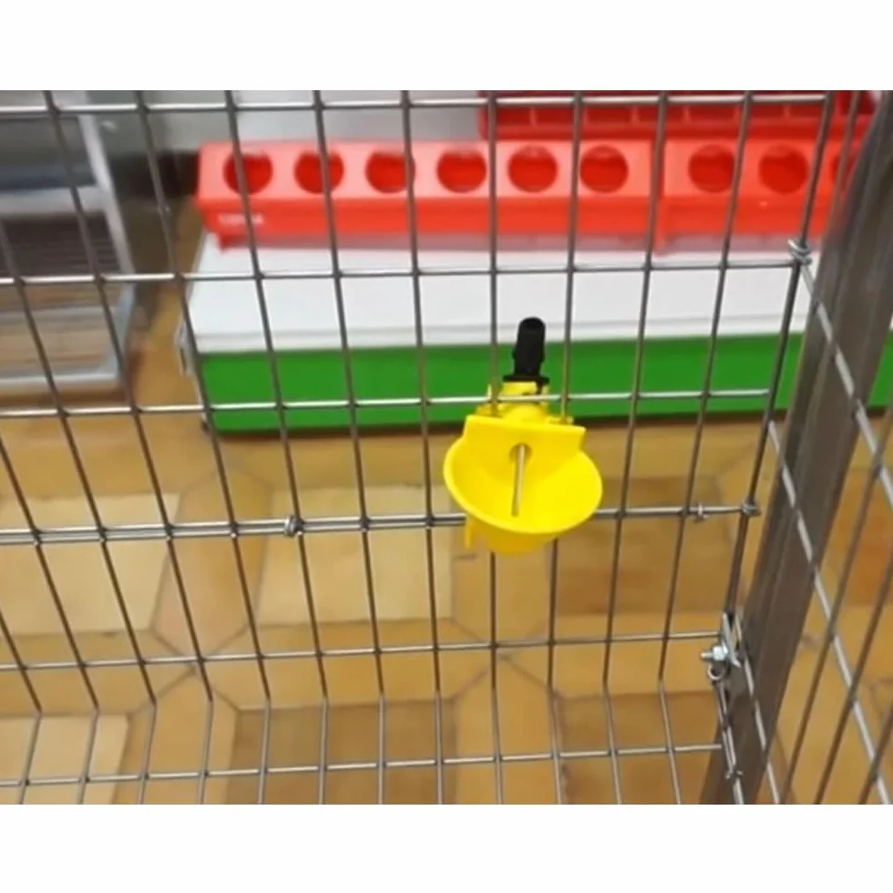 Abbeveratoio automatico per galline e perdici | Confezione da 5 | Collegamento a serbatoio d'acqua | Fissaggio in gabbia | Per pollame, polli, anatre
