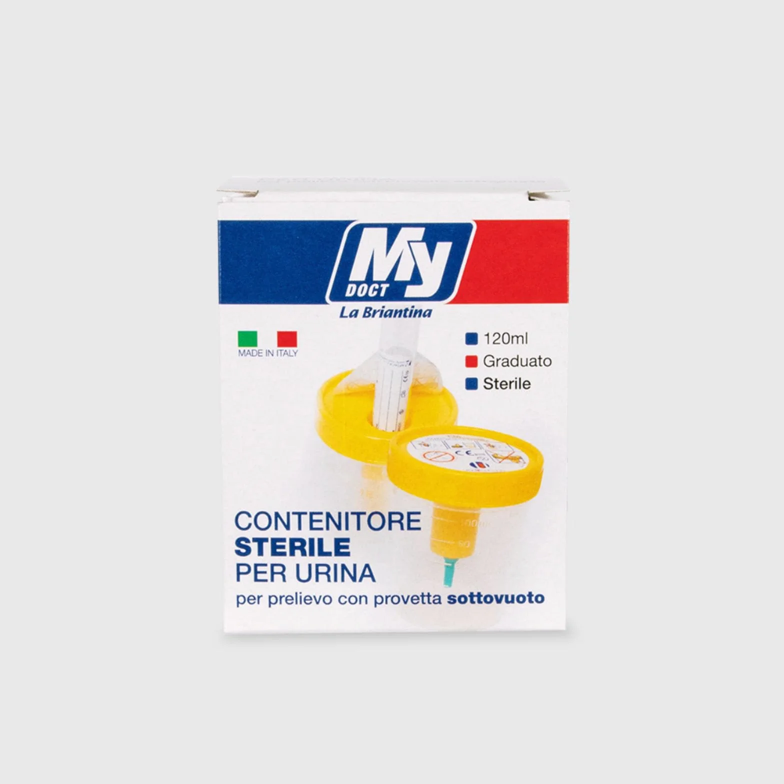 My Doct Contenitore Urine 120 ml Sterile con Campionatore per Urinocoltura, Compatibile con Provetta, Provetta non Inclusa