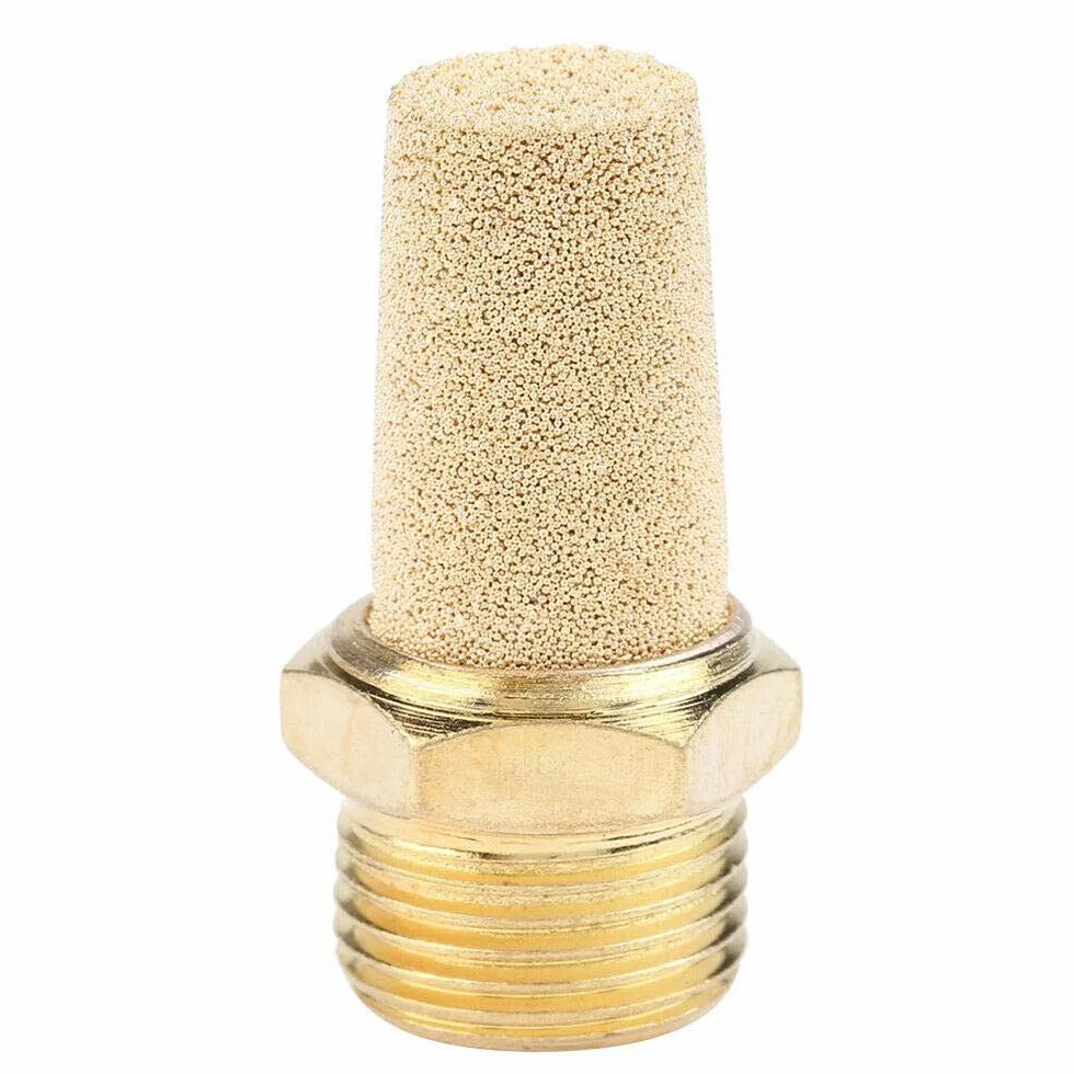 Silenziatore pneumatico 1/8" BSP filtro rumore ottone filettatura maschio regolatore flusso aria 5 pezzi