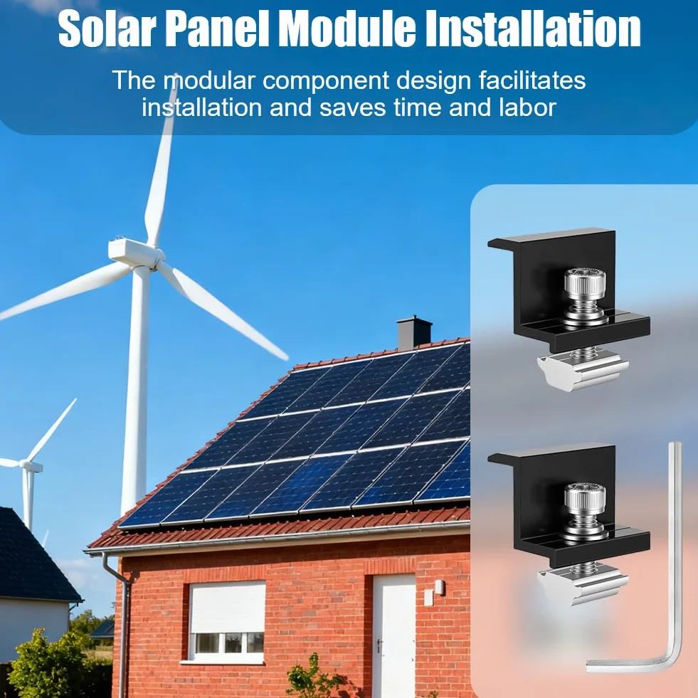 Kit Staffe Fotovoltaici 8 Pezzi per Montaggio su Tetto per Camper Barca Tetti