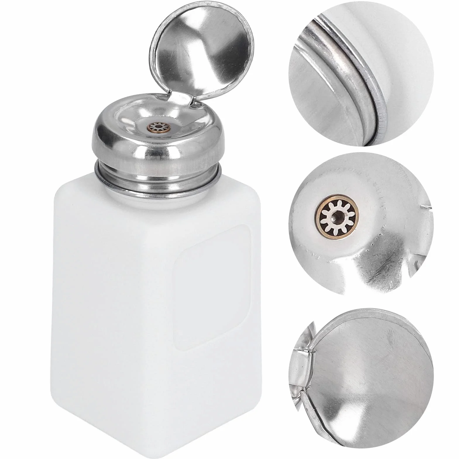 Raguso Flacone Quadrato Sicuro ESD, Dispenser di solvente in HDPE a Pressione per Laboratorio Bianco