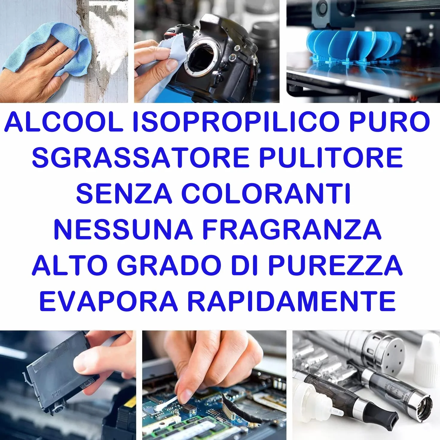 IPA MEGA PULENTE PURO Isopropanolo, Alcool Isopropilico, Detergente per Pulizia Stampanti 3D E Elettronica 1 Litro