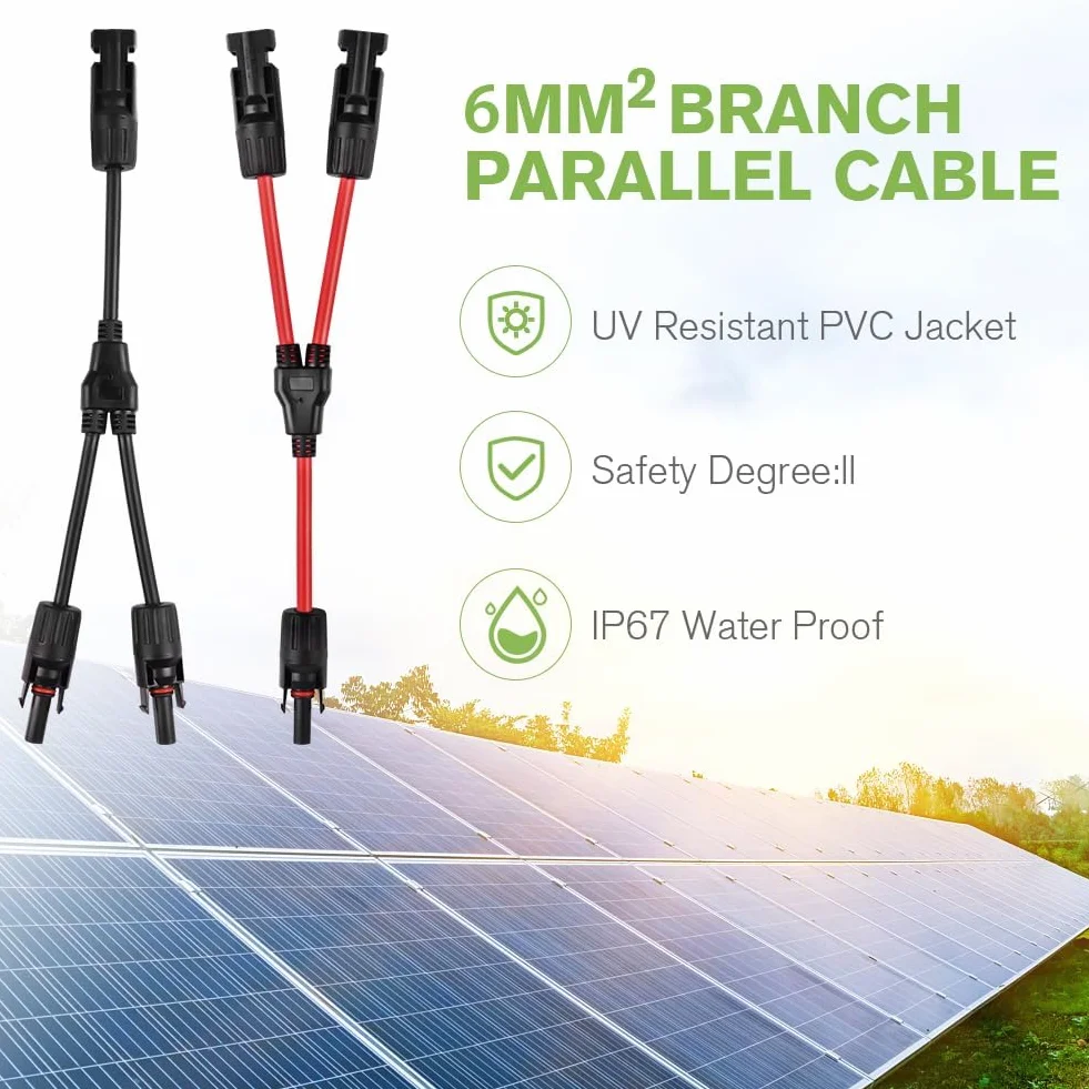 Connettori a Y Pannello Solare 6 mm² IP67 Impermeabile 1 Paio URAQT