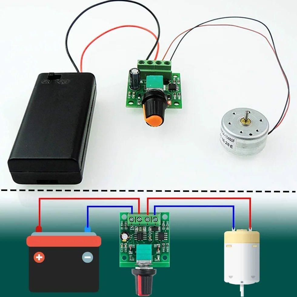 RUNCCI-YUN 2pcs Controller di Velocità PWM Motore DC,potenziometro 12 volt,regolatore di tensione 12v,Regolatore di Tensione Variabile1.8v-12v,Modulo Interruttore Regolabile Velocità