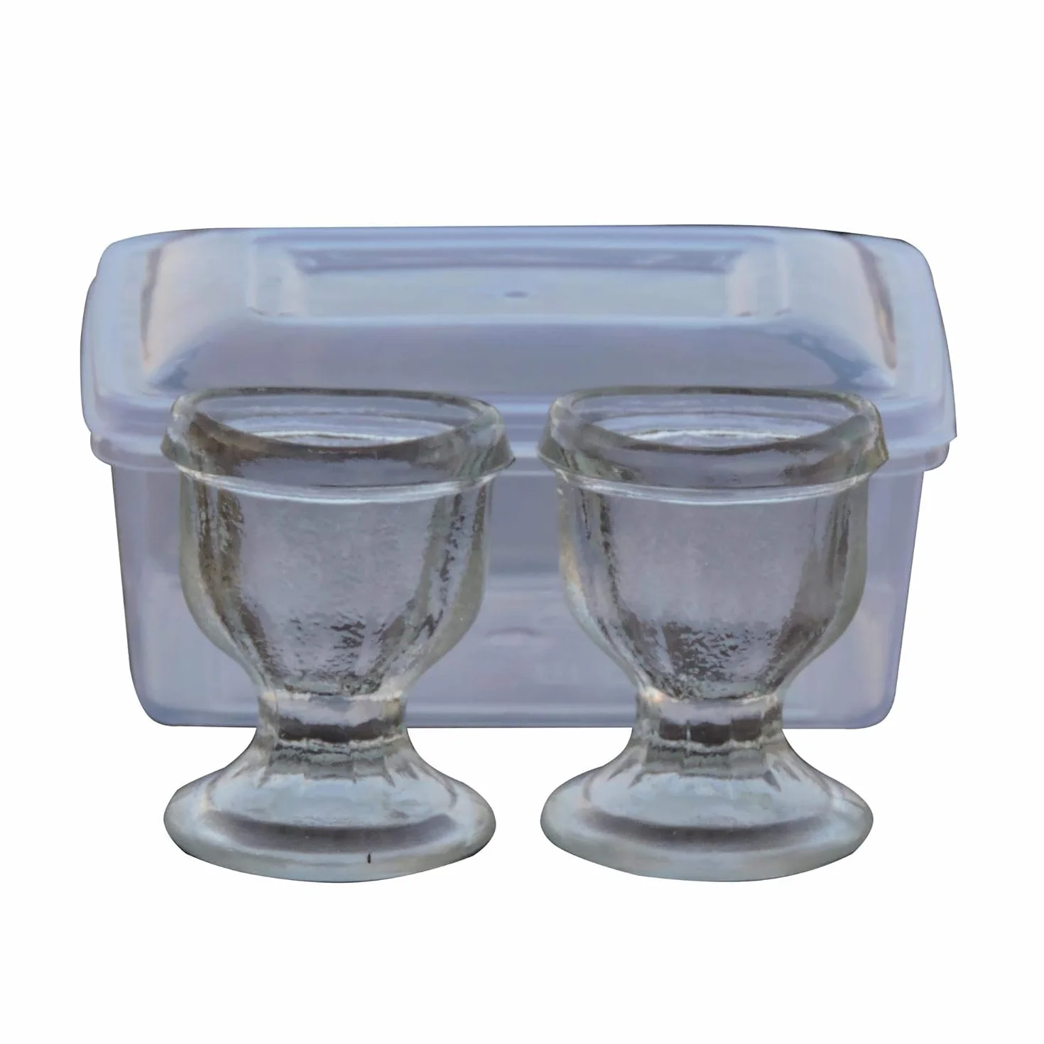 Tazza in vetro per occhi set da 2 con scatola regalo in velluto