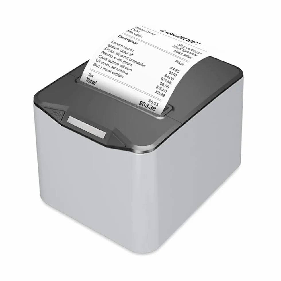 Bisofice Stampante Termica Scontrini 80 mm, Stampante per registratore di cassa con ESC/POS, Supporta il taglio automatico (220mm/s, Porta USB + Ethernet)