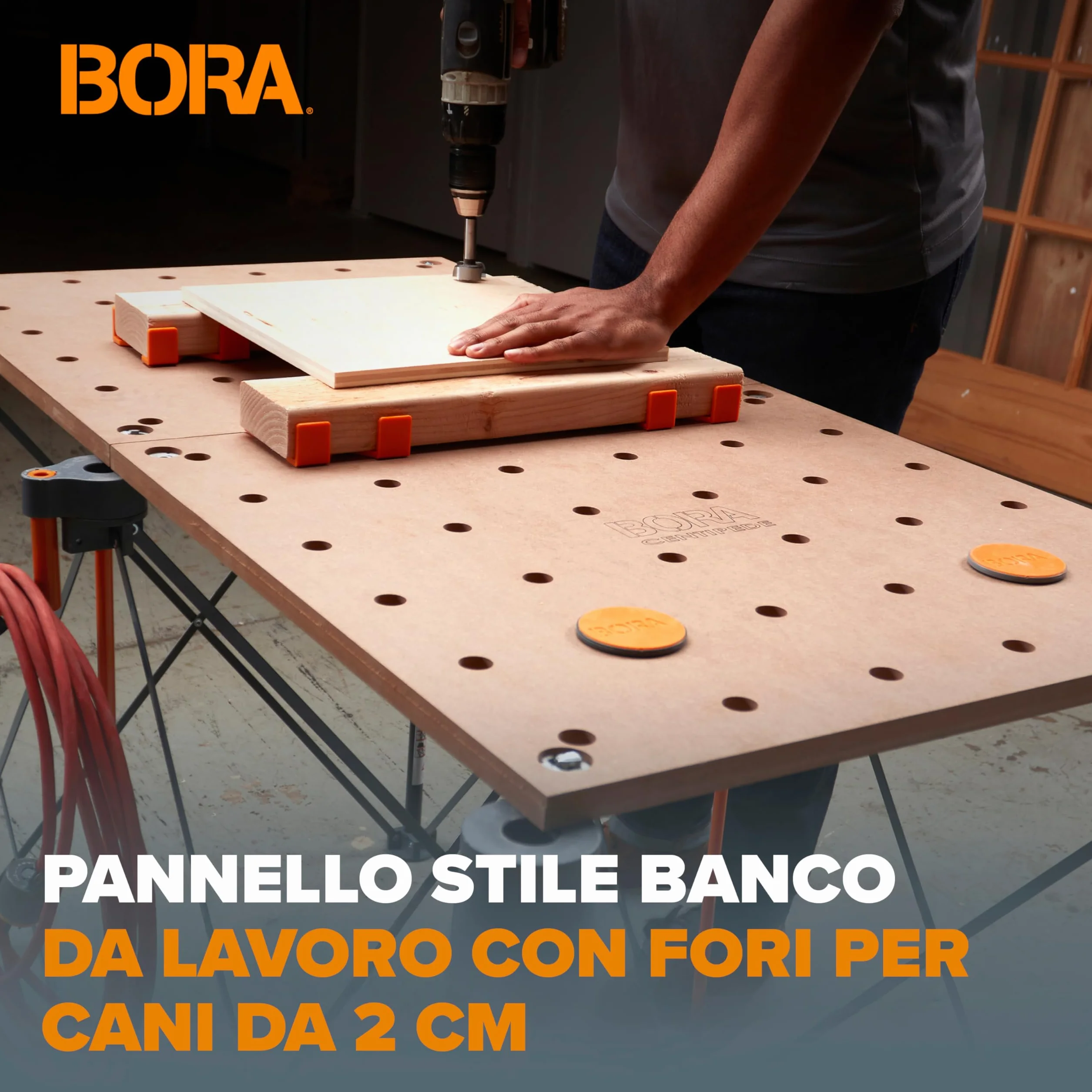 Bora Centipede CK22TM Piano da Lavoro Portatile 610x1200mm – Fori 20mm, 907kg, 6 Maniglie Rapide