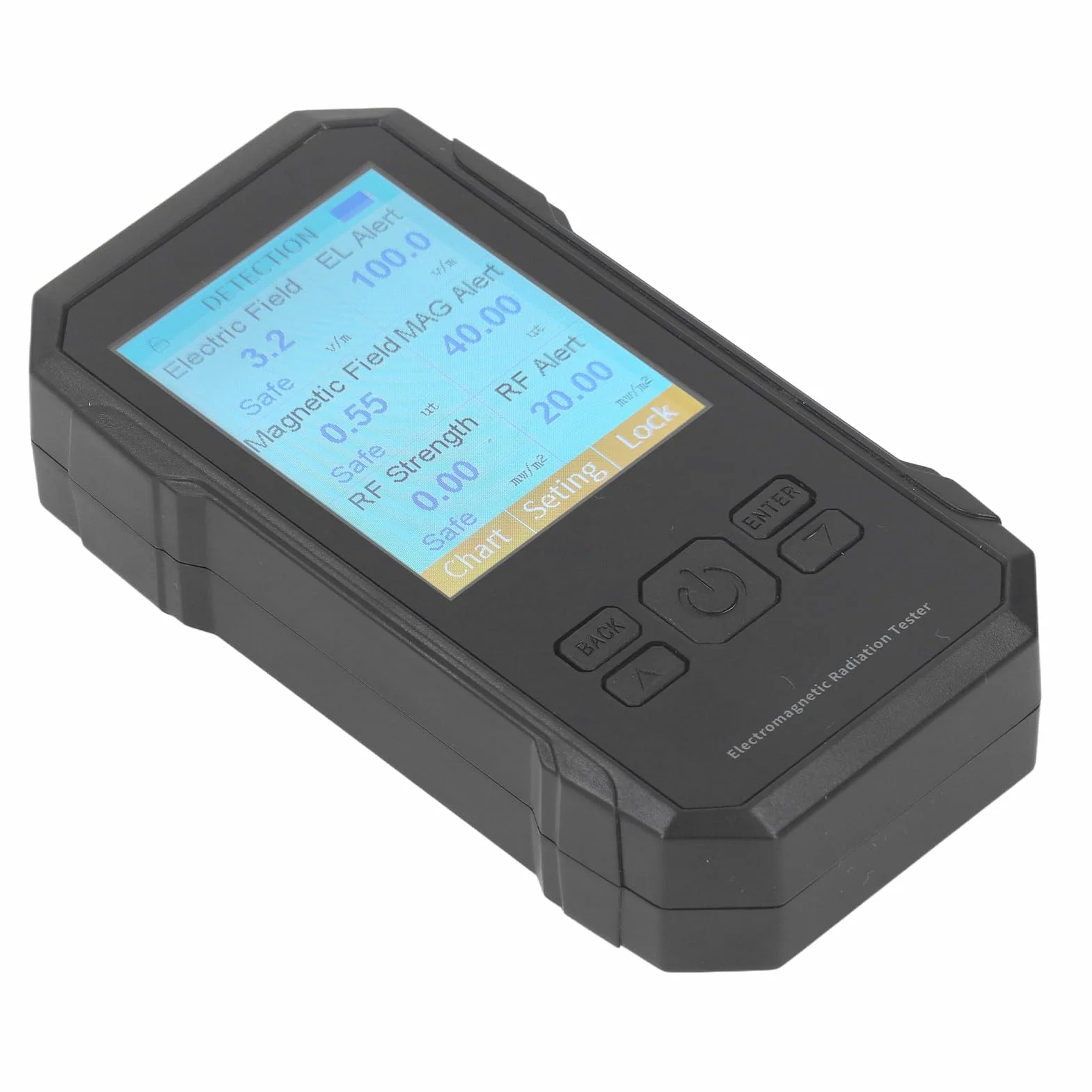 Misuratore EMF Misuratore GQ Avanzato Ricaricabile 3 in 1 con Rilevamento 5G, Registratore Dati, Analizzatore di Spettro per Casa, Ufficio, Fabbrica (BLACK)