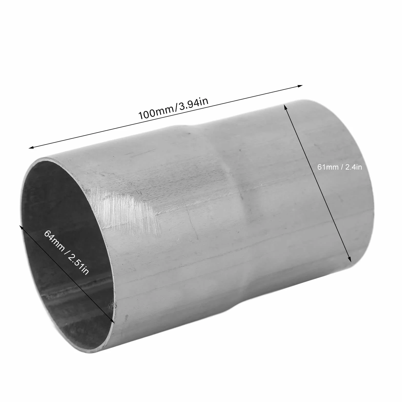 Adattatore silenziatore in acciaio inox 63 mm 60 mm per auto