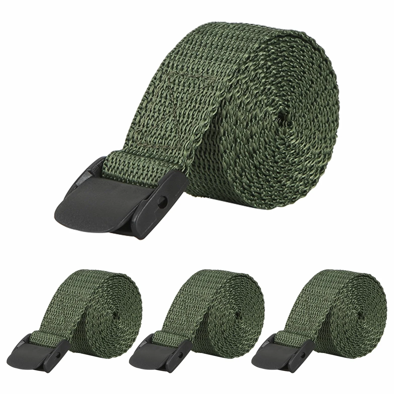 4 cinghie verdi per fotocamera da sentiero, nylon resistente, fibbie a camma, 145 cm x 2 cm, compatibili con barca e yacht