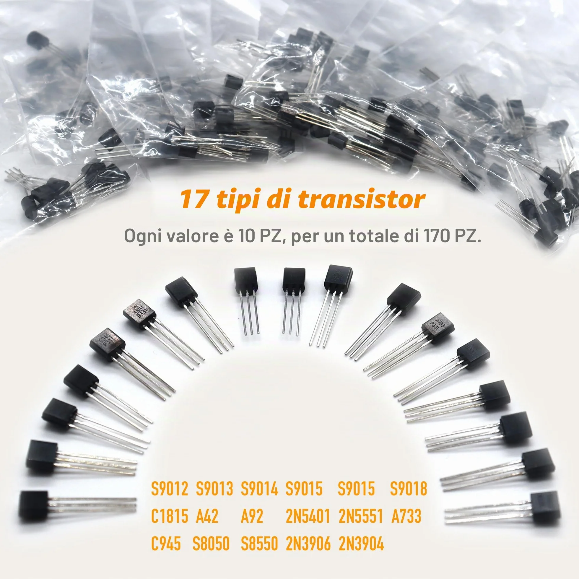 DIYoung 1390 PZ Kit di Componenti Elettronici, LED, Resistenze, Condensatori, Transistor