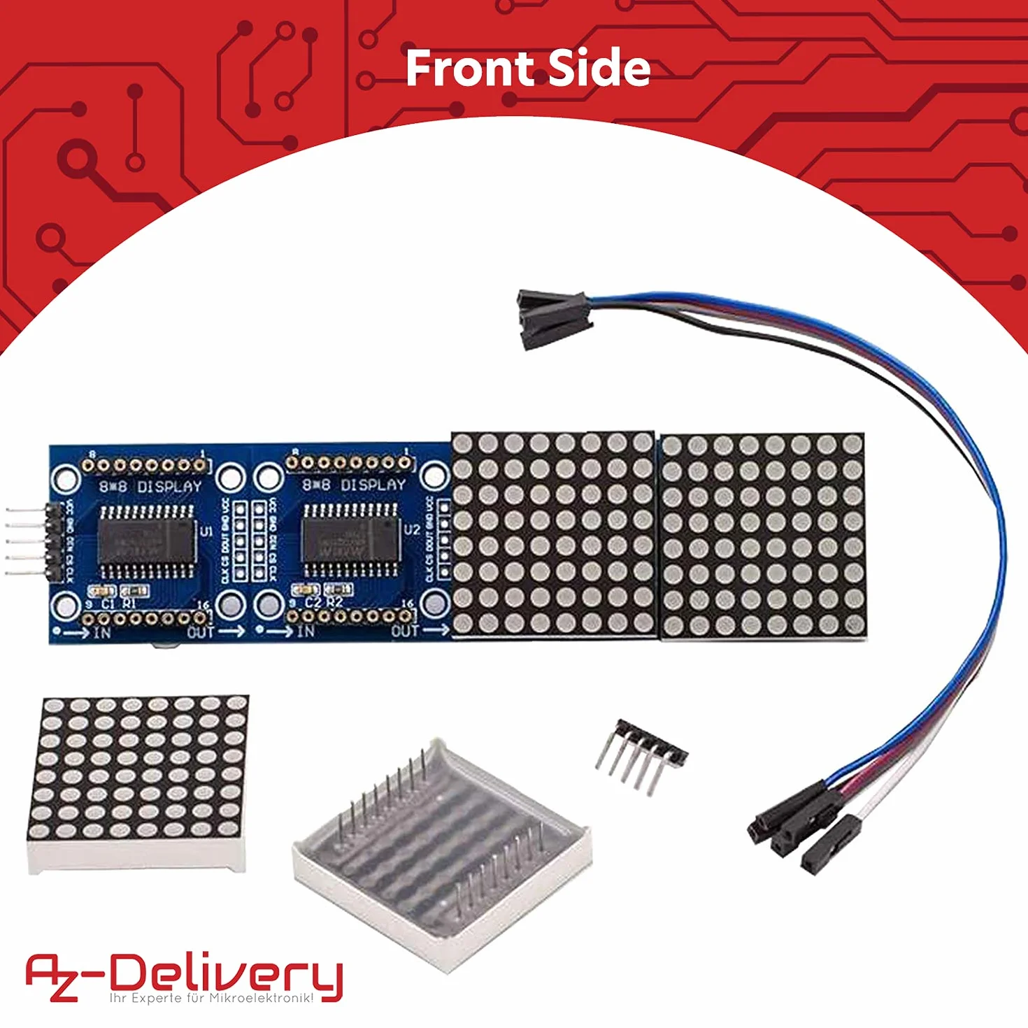 AZDelivery AZ-MAX7219 8x32 4 in 1 Dot Matrix LED Display Modulo Display compatibile con Arduino incluso un E-Book!