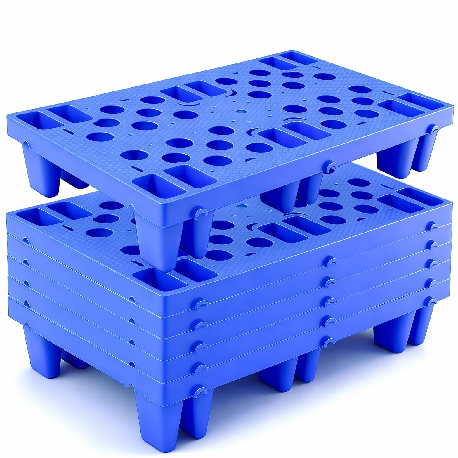Set di 6 pallet leggeri in plastica, pallet leggero con griglia traspirante per supermercati, ristoranti, negozi, magazzini, scantinati, 50 x 30 x 10 cm