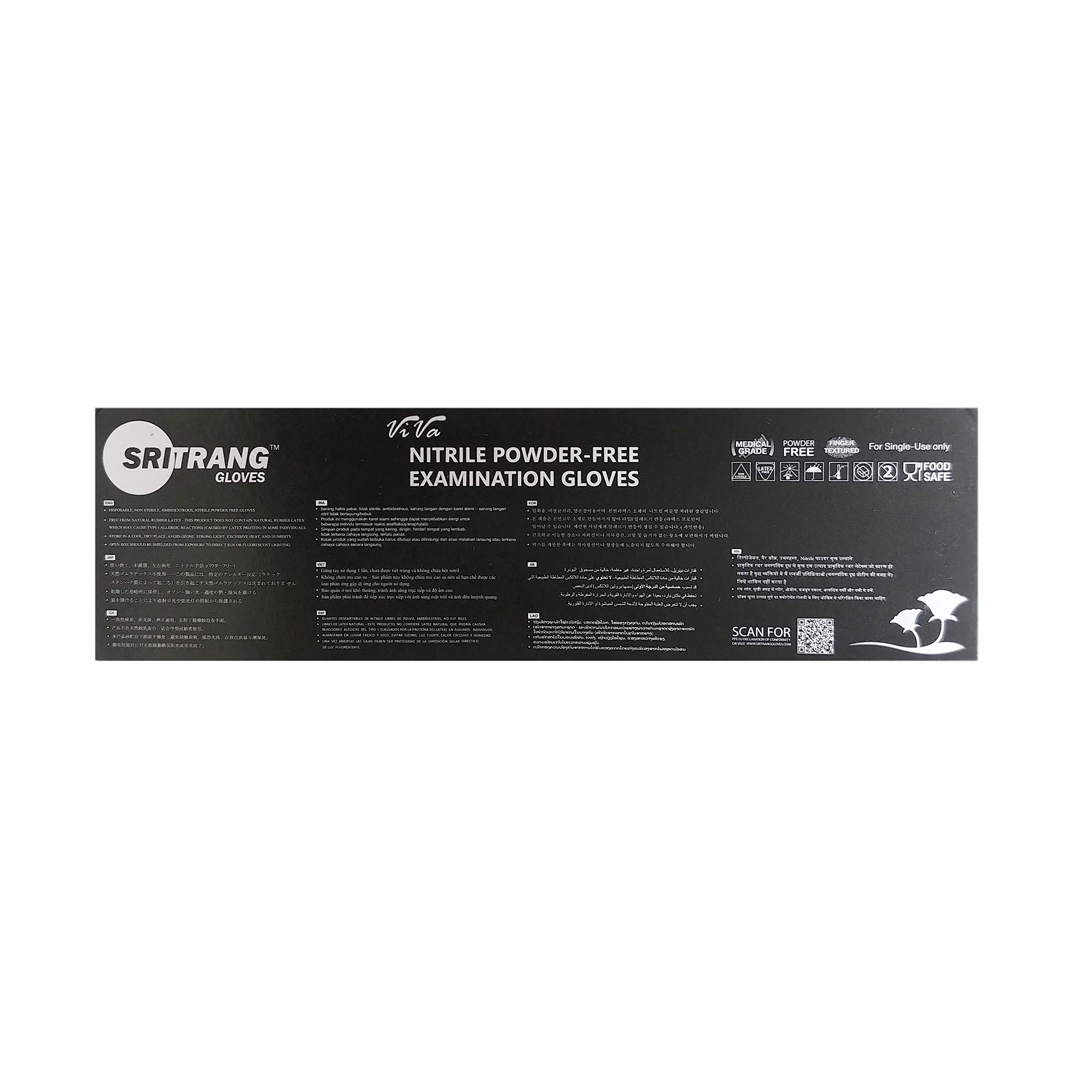 Guanti usa e getta in nitrile misura XL nero