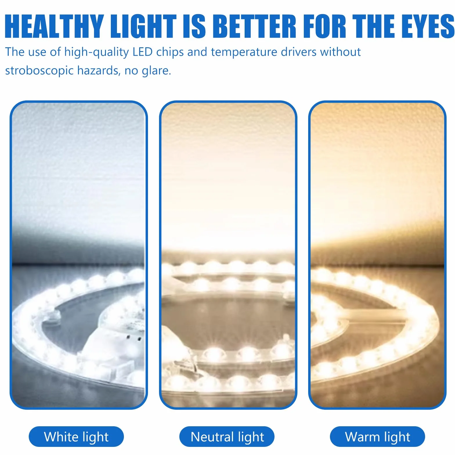 Kit di conversione LED da 36 W con modulo ad anello Lampada ad anello Ø23 cm bianca Scheda di conversione 6500K per plafoniere da 2 moduli da soffitto