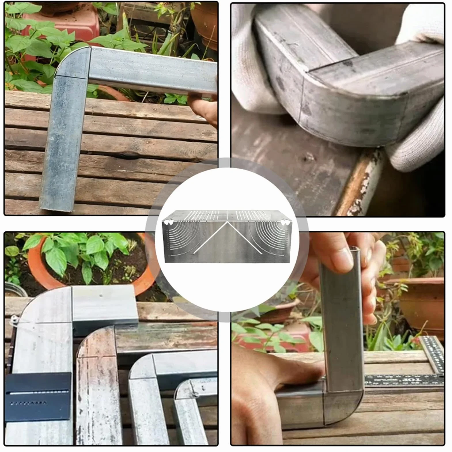Strumento di marcatura Anglearc, angolo di precisione e, righello parallelo in acciaio inox, strumento di costruzione, righello parallelo, righello pieghevole a 90 gradi,