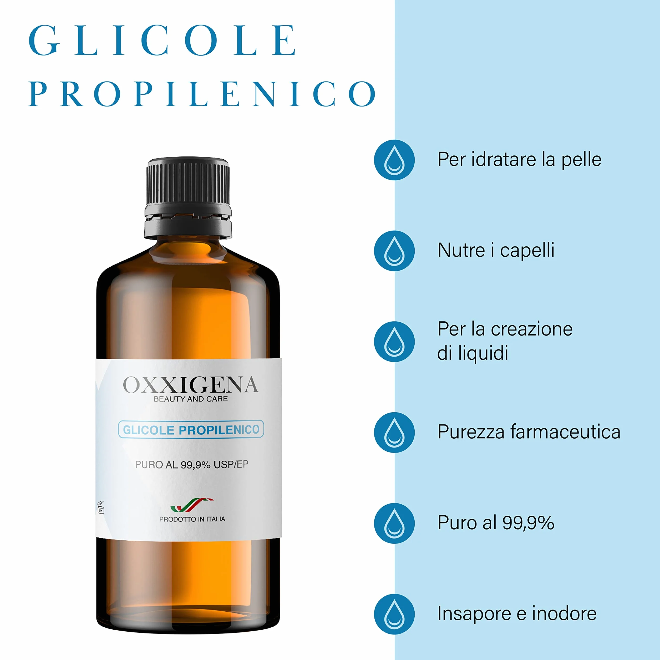 Glicole Propilenico Liquido Puro al 99,9% 250 ml Base Neutra Full PG USP/EP